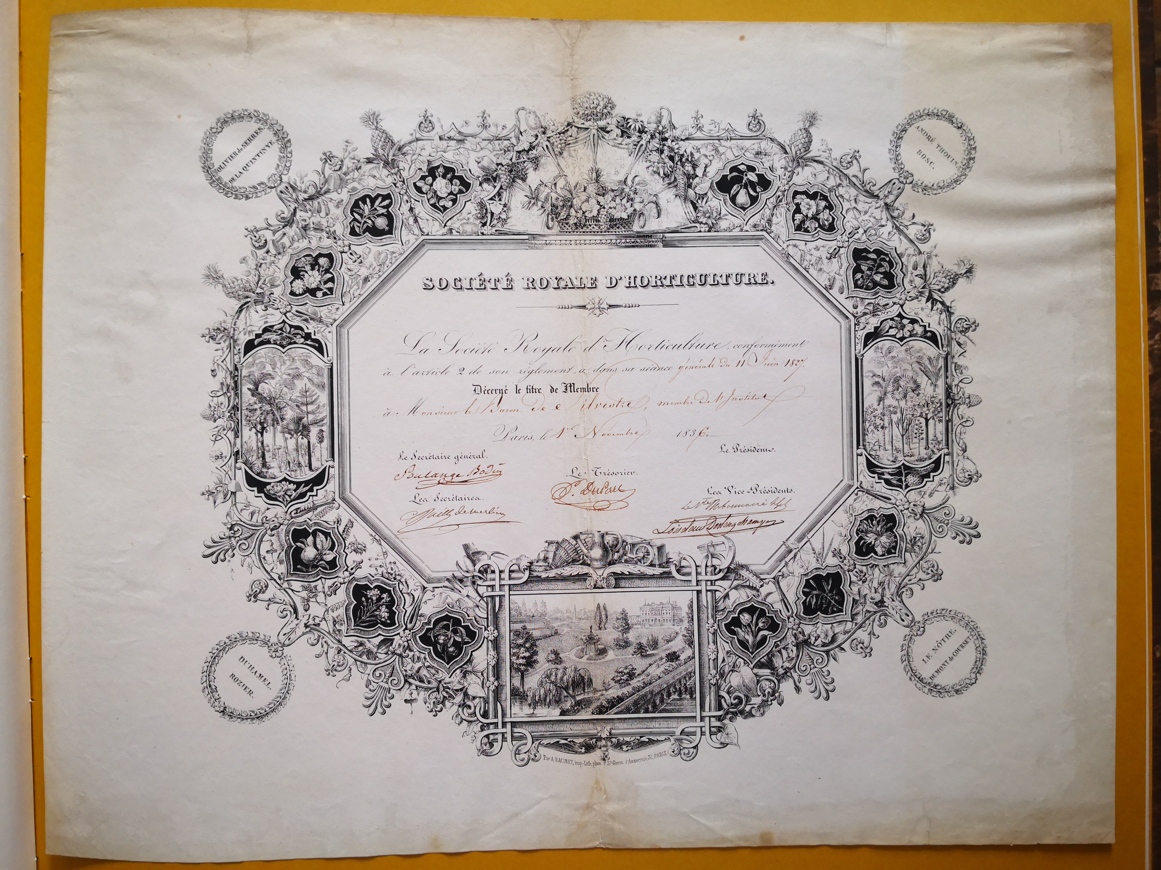  Diplôme de membre de la Société Royale d