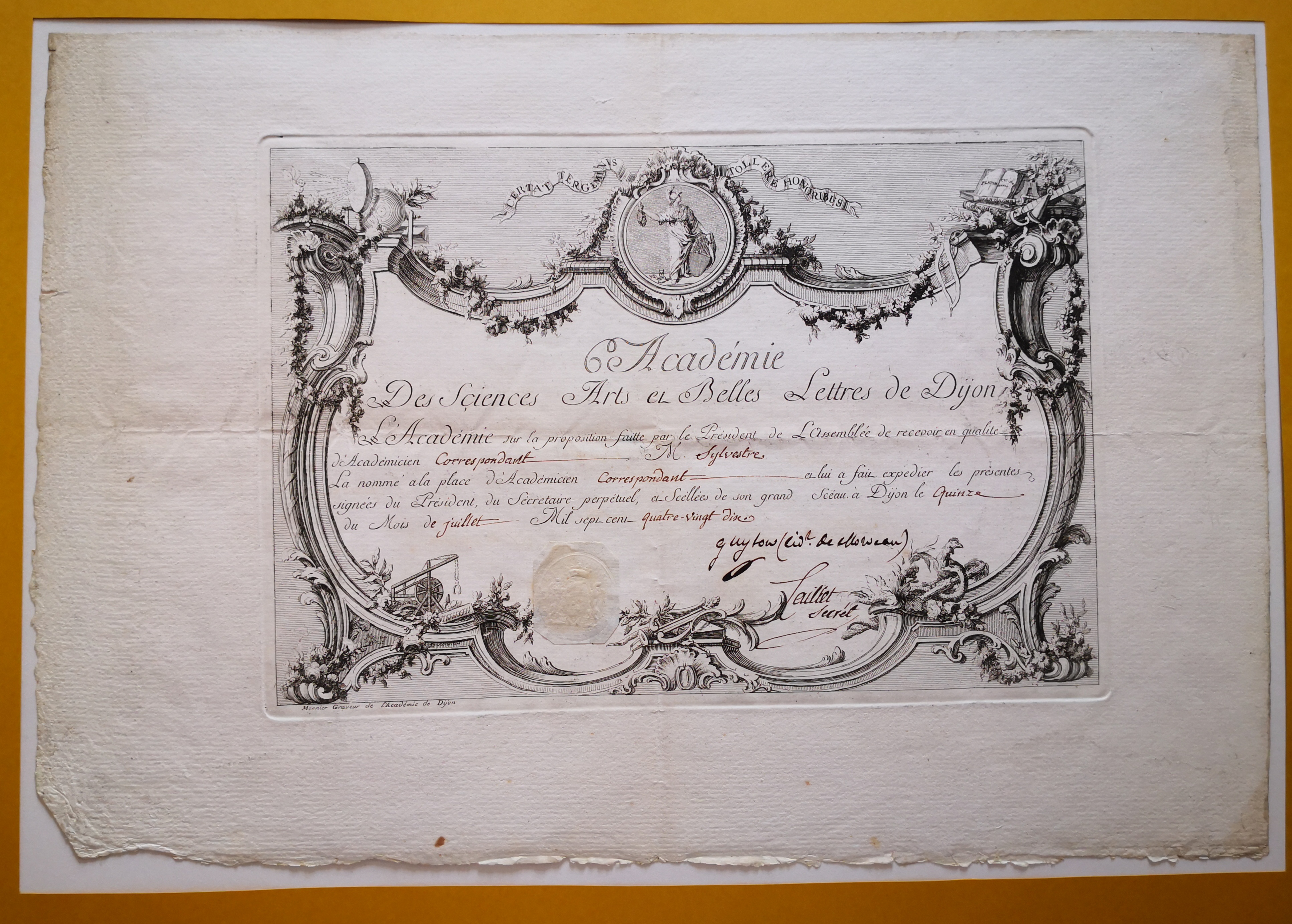 Diplôme de correspondant de l