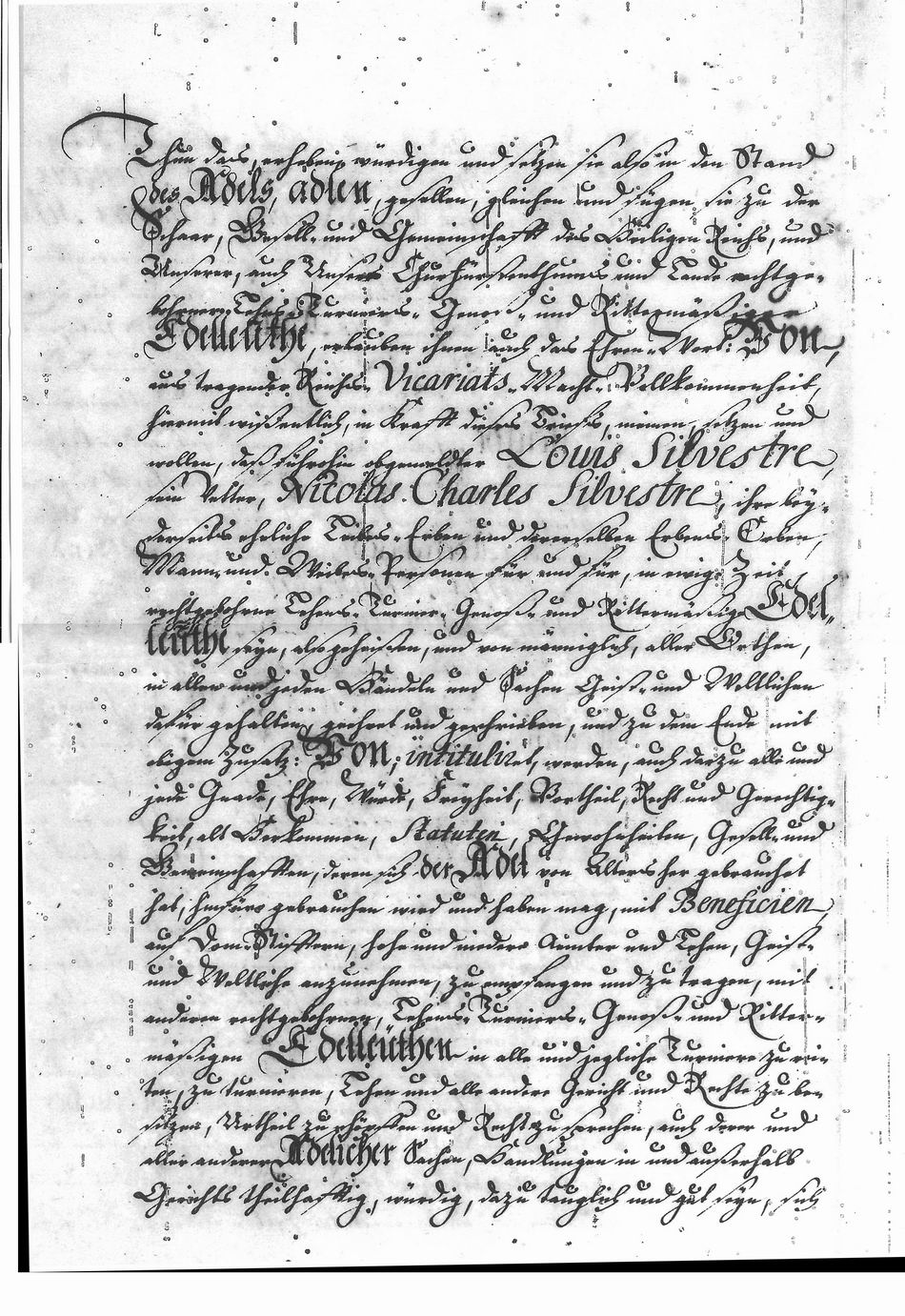 Lettres de noblesse pour Louis de Silvestre et Nicolas-Charles de Silvestre - Page 4/6