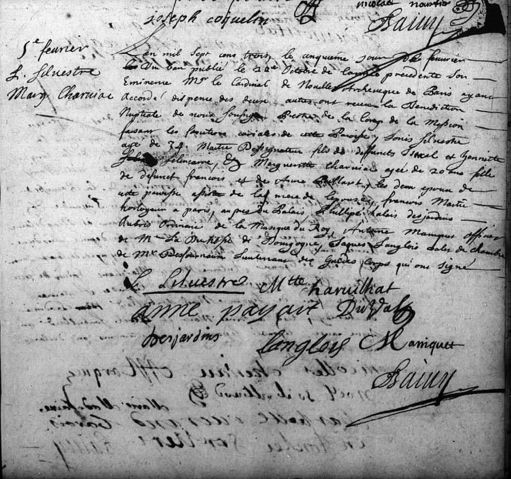  Acte de mariage de Louis Silvestre et Marguerite Charnilhat - Document 1