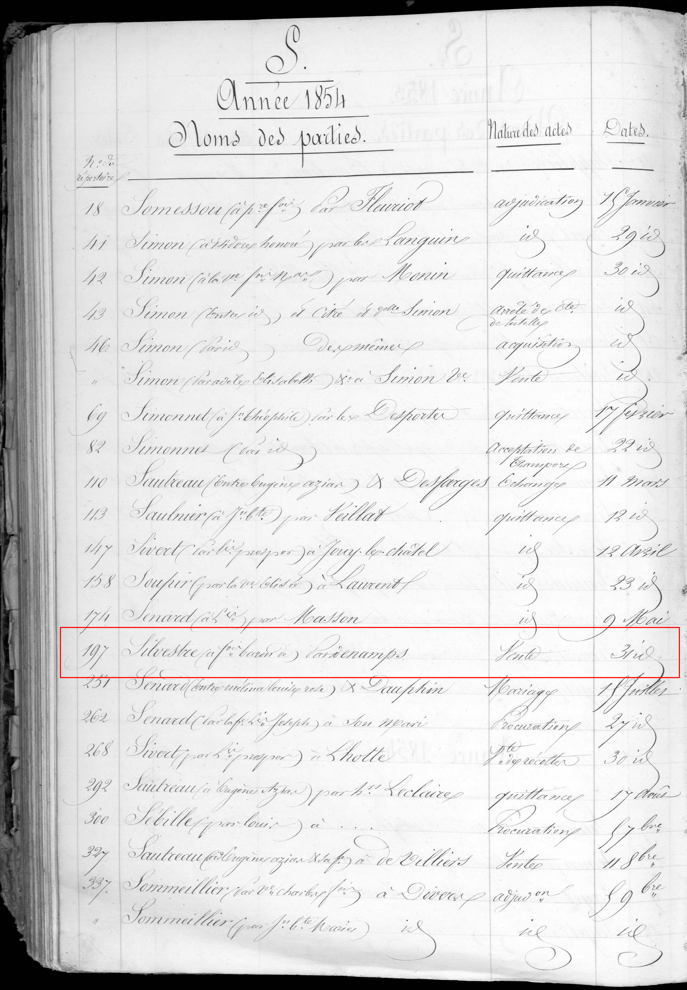  Trace possible de la vente de terres du Corbier - Document 1