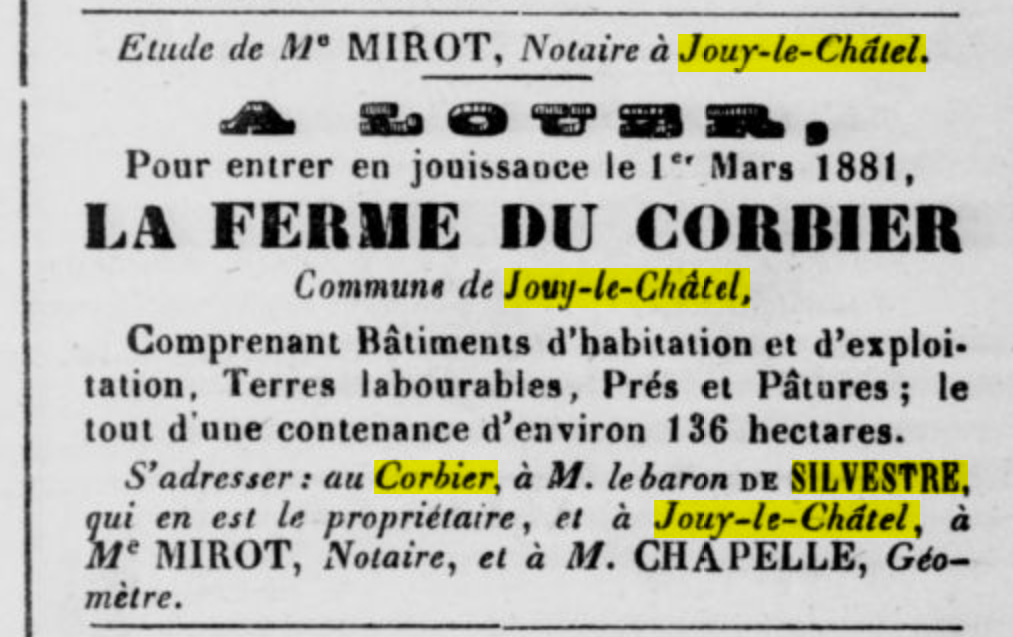 Mise en location du Corbier 