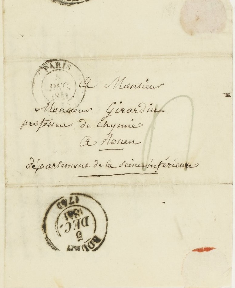 Lettre de Augustin-François de Silvestre à Jean Girardin - Adresse