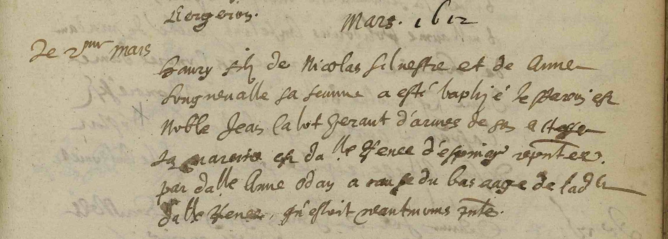  Baptème de Henry Silvestre - Document 1