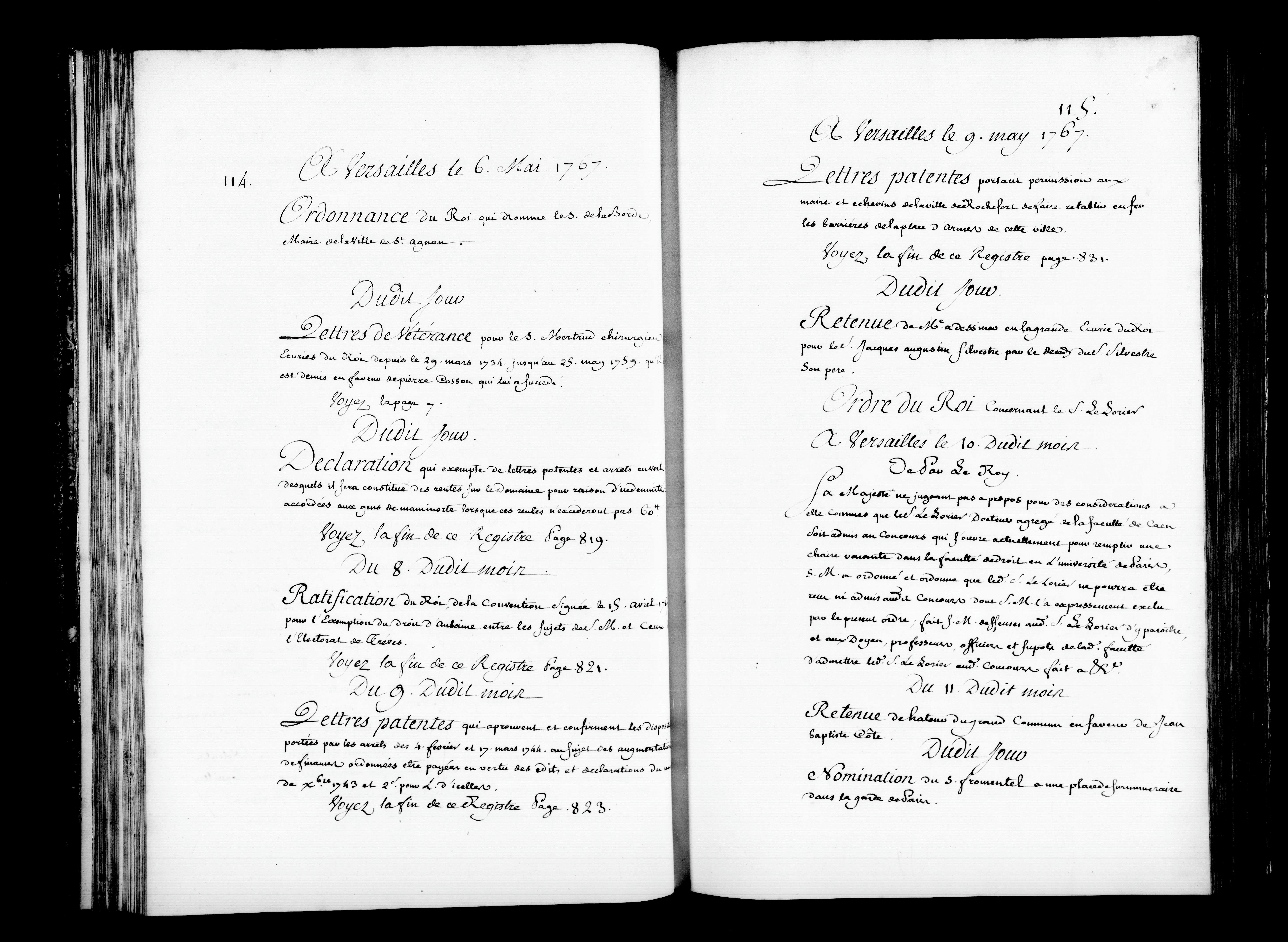  Retenue de maître à dessiner en la grande écurie du Roi pour le sieur Jacques Augustin Silvestre par le décès du sieur Silvestre son père - Document 1