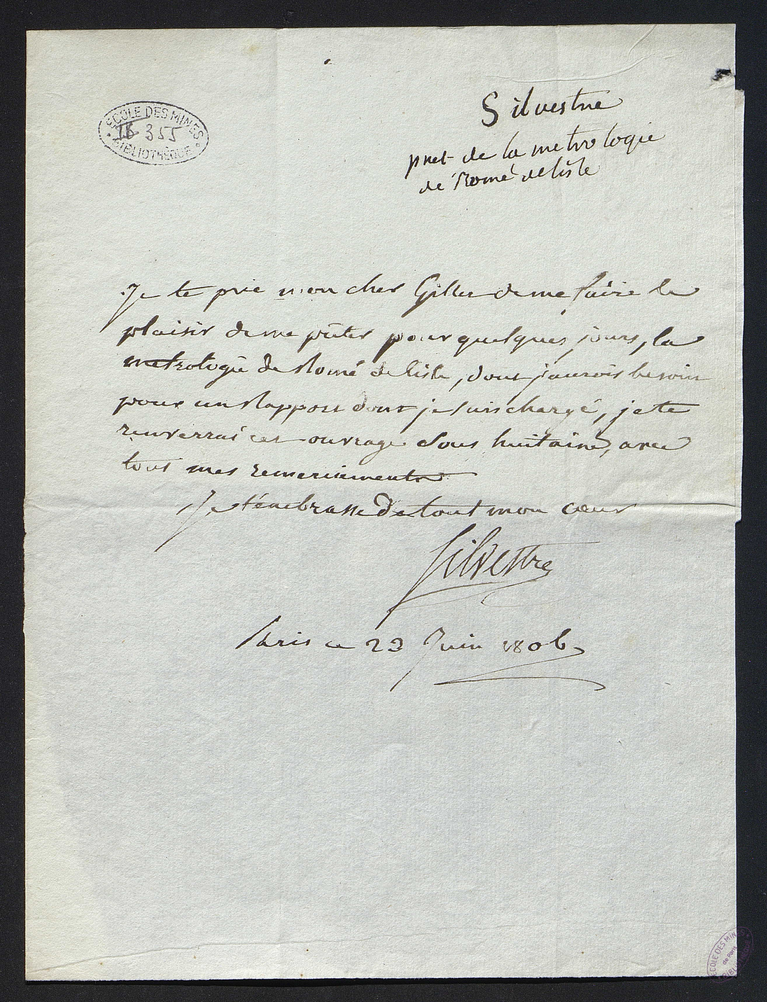  Lettre pour demander le prêt de l