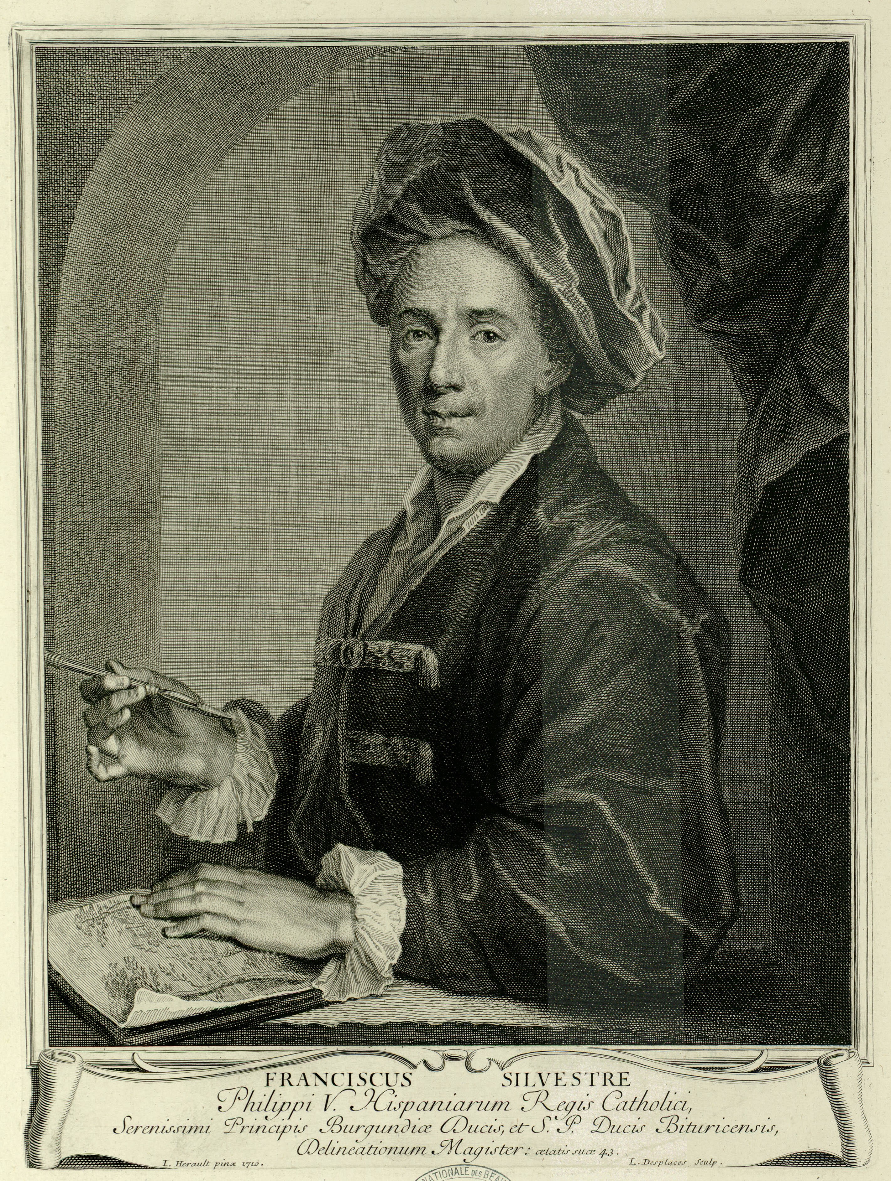 François Silvestre1667-1738 par L. Desplace d'après I. Hérault.