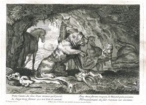 Le Lion et les animaux par Charles-François Silvestre