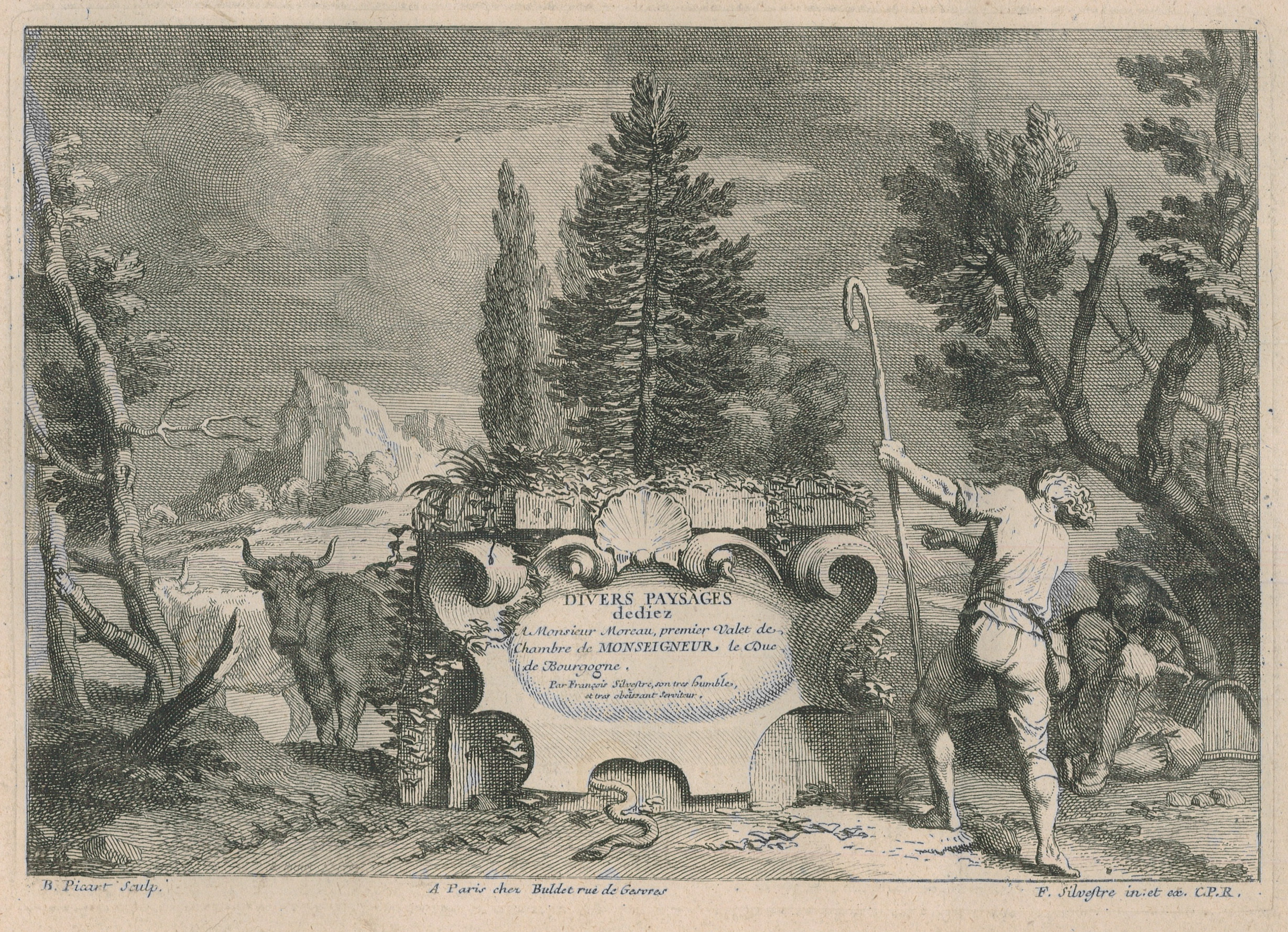 Divers Paysages dédiez à Monsieur Moreau, premier valet de chambre de Monseigneur le Duc de Bourgogne