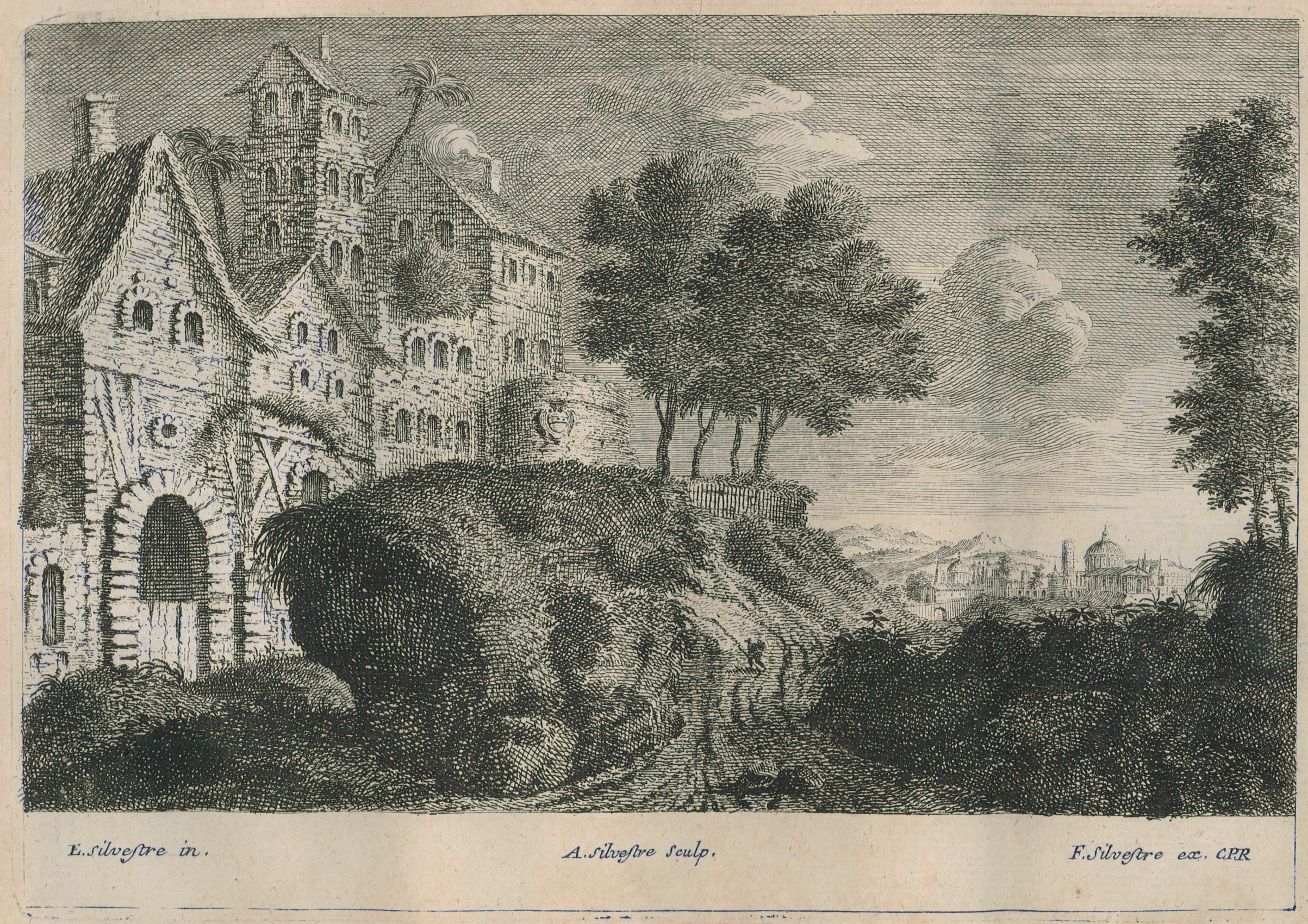 Village avec un gros rocher