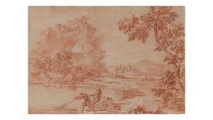 Pêcheurs et baigneuses dans un paysage fluvial  par Louis Silvestre