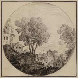 Paysage avec un pont et des fabriques par Louis Silvestre