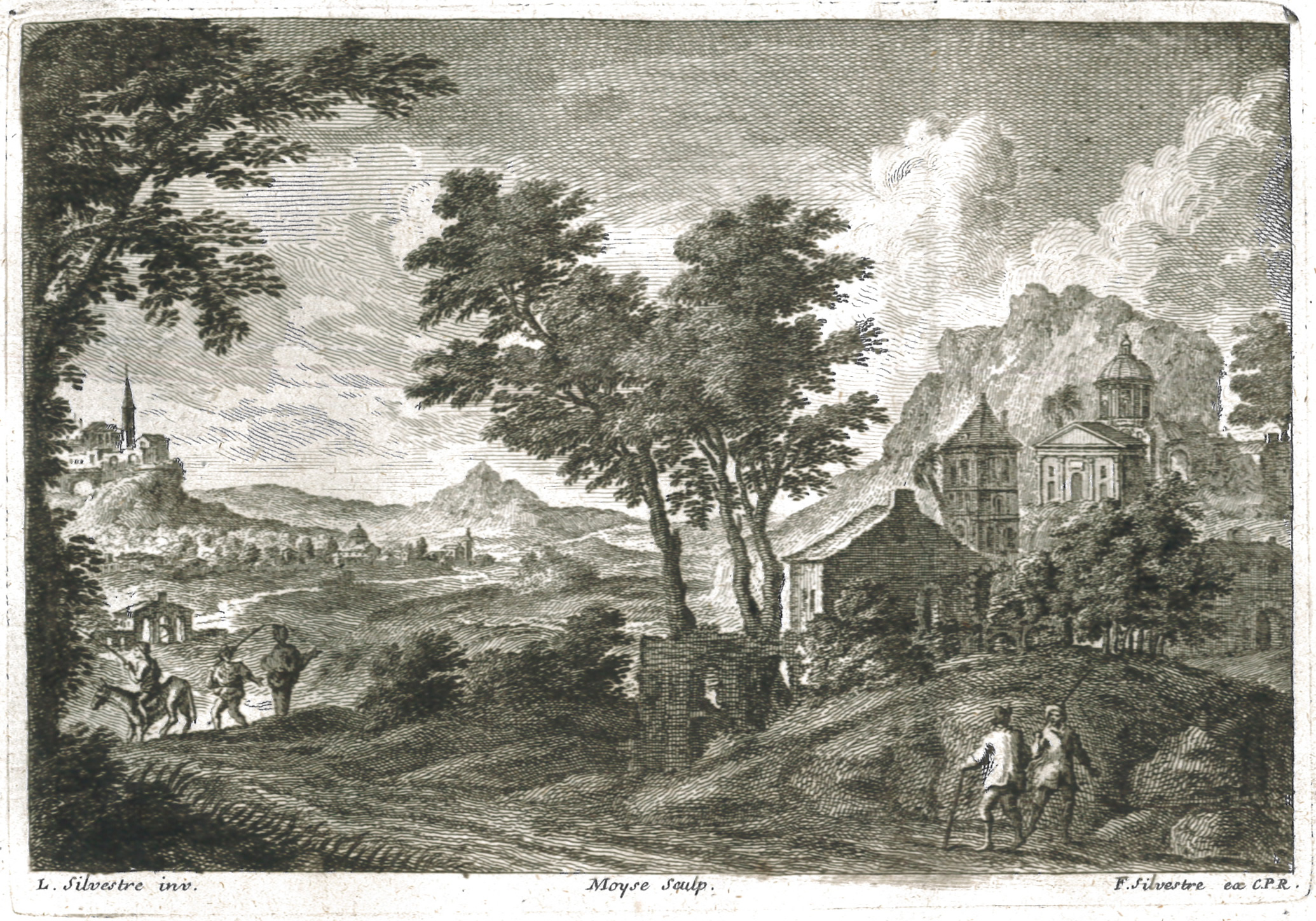 Village au bord d'un chemin