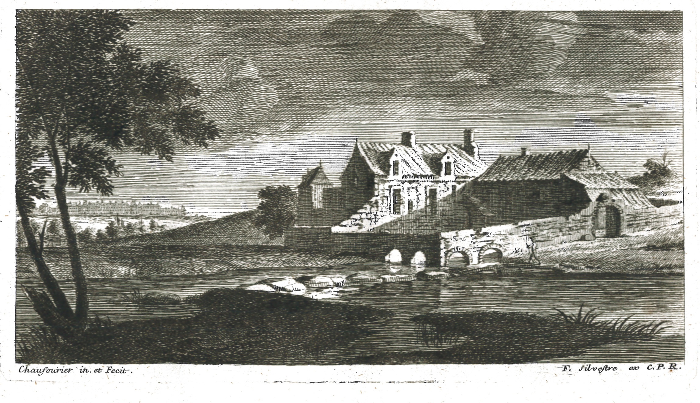 Ferme en bord de rivière