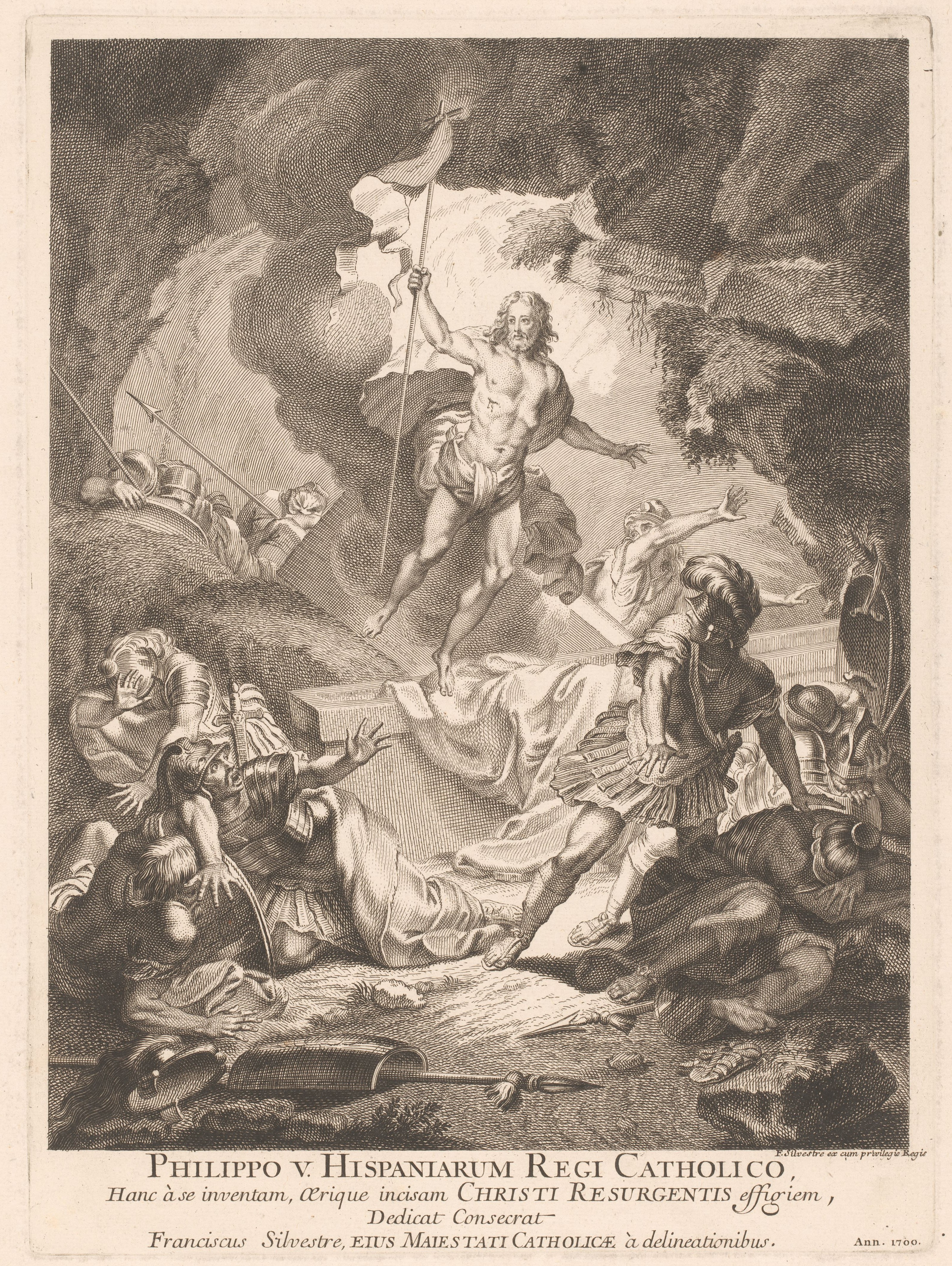 Le Christ ressuscité avec une bannière