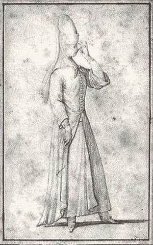 Femme remontant son voile par Charles-François Silvestre