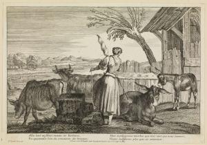 Alix tout en filant menne ses bestiaux par Charles-François Silvestre