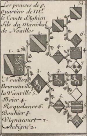 53 Les preuves de 8 quartiers de Mr le Comte d'Aghien par Charles-François Silvestre