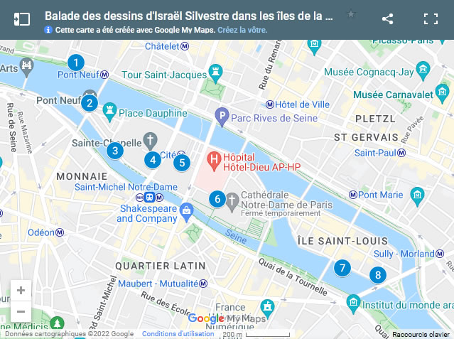 Carte Promenade dans les îles de la Cité et de Saint Louis