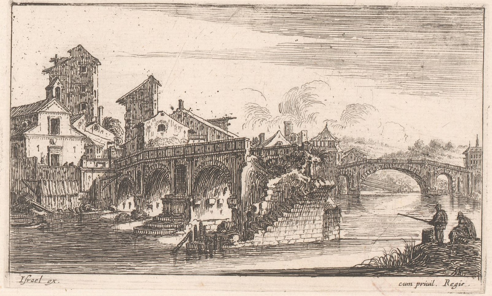 Israël Silvestre : Veuë du Pont Saincte Marie de Rome