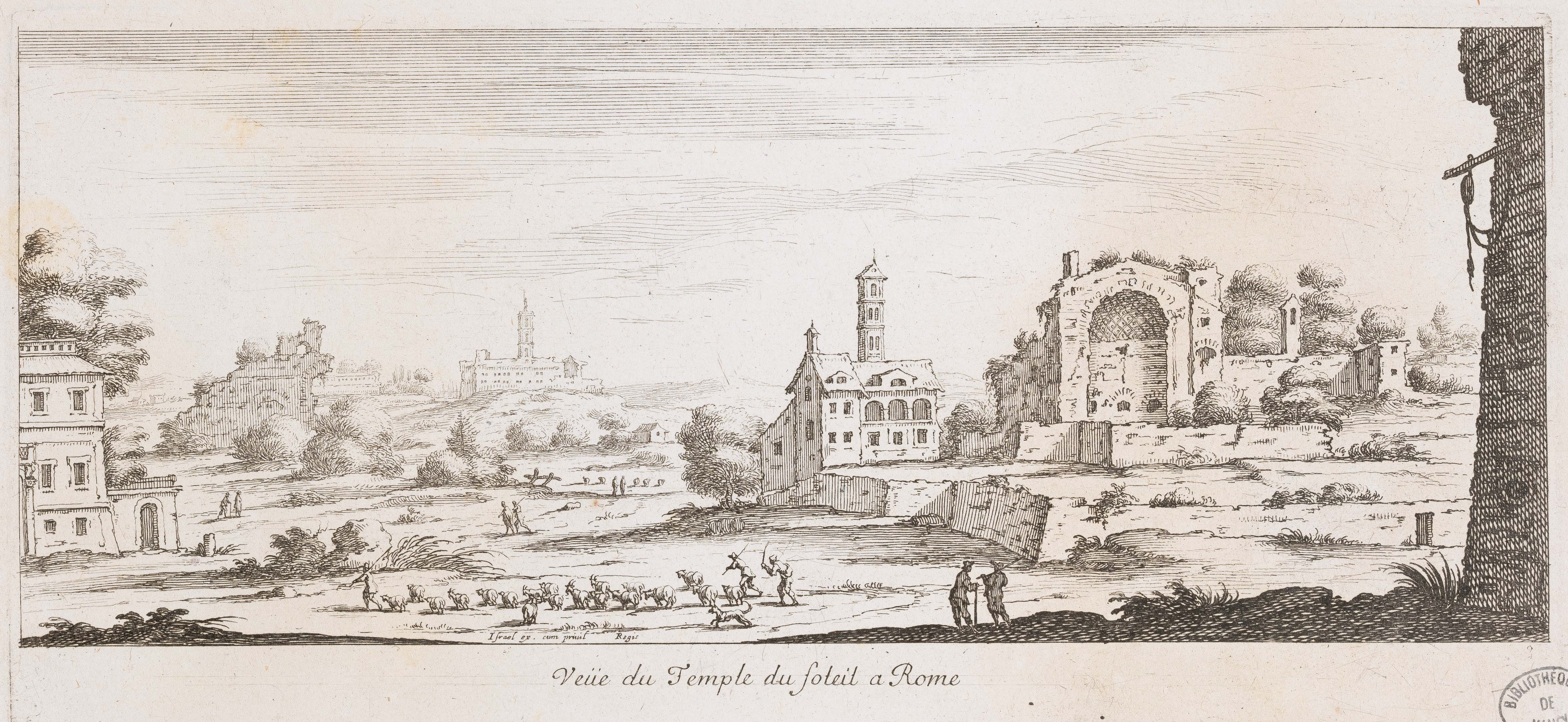 Israël Silvestre : Veüe du Temple du Soleil a Rome