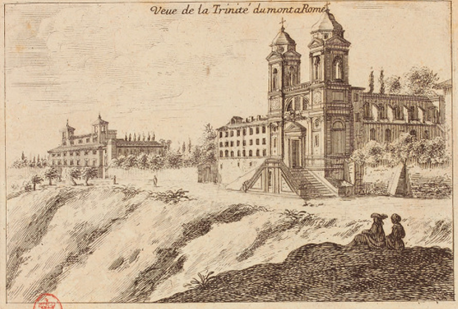 Israël Silvestre : Veue de la Trinité du mont a Rome (En haut.)