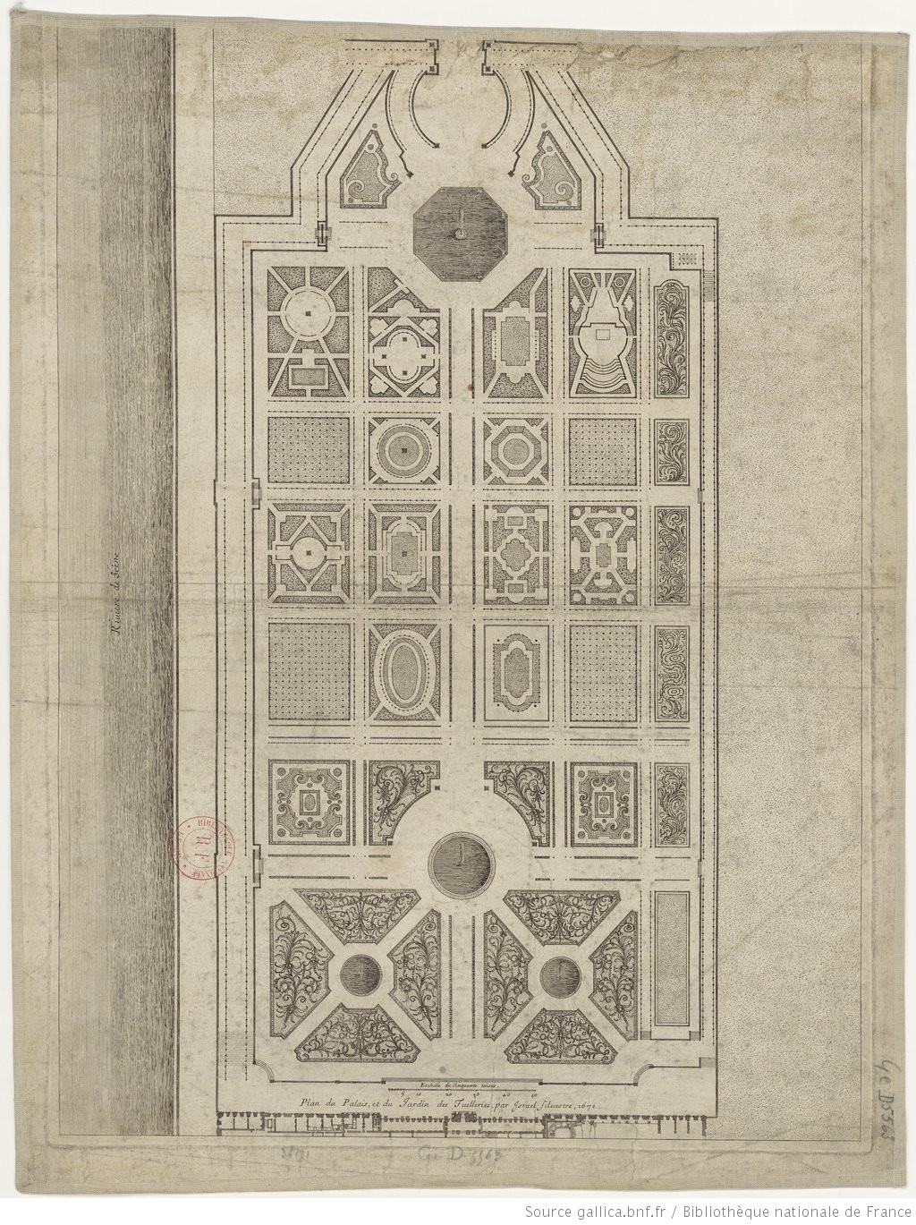 Israël Silvestre : Plan du Palais et du Jardin des Tuileries.