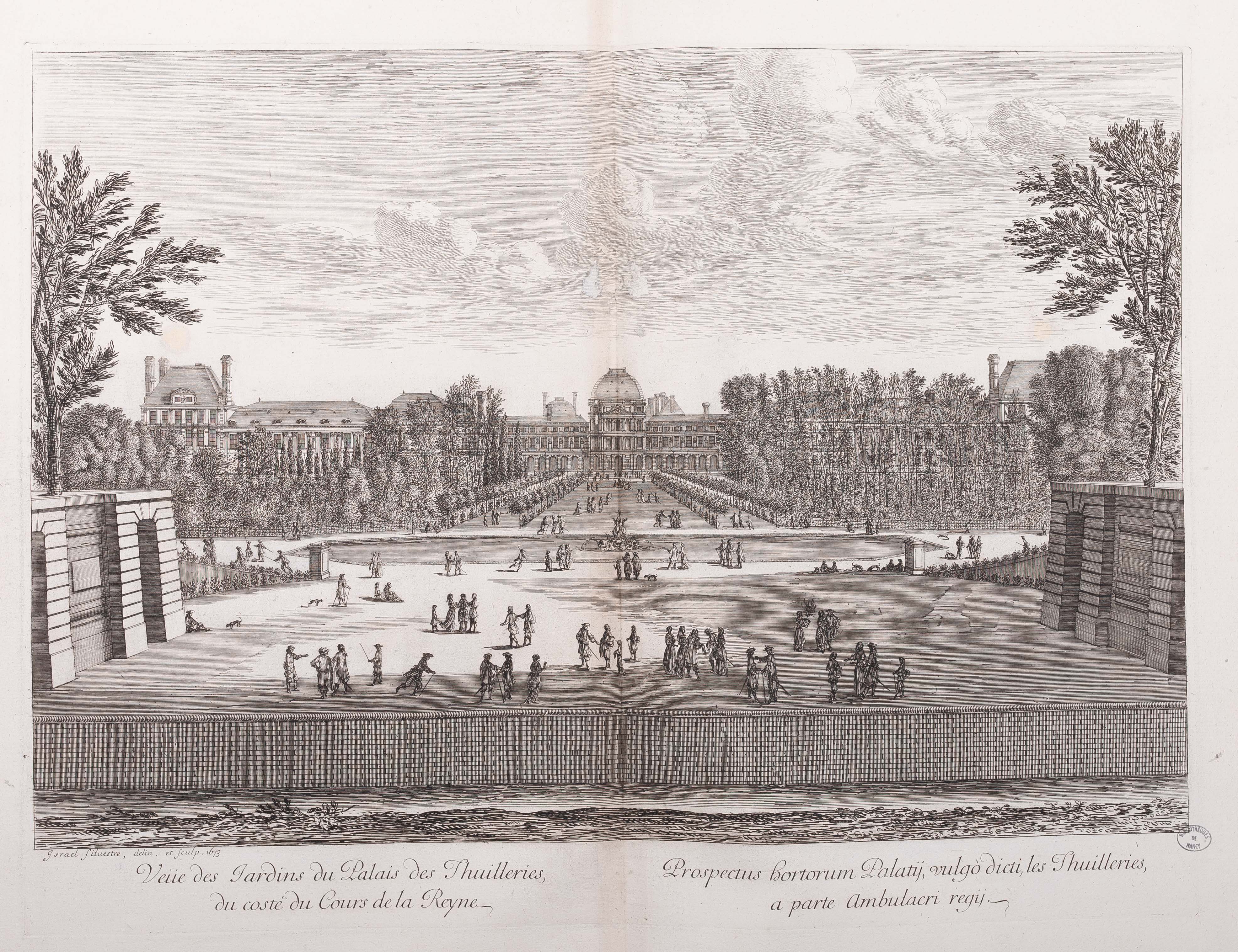 Israël Silvestre : Veüe des Jardins du Palais des Thuilleries, du costé du Cours de la Reyne.