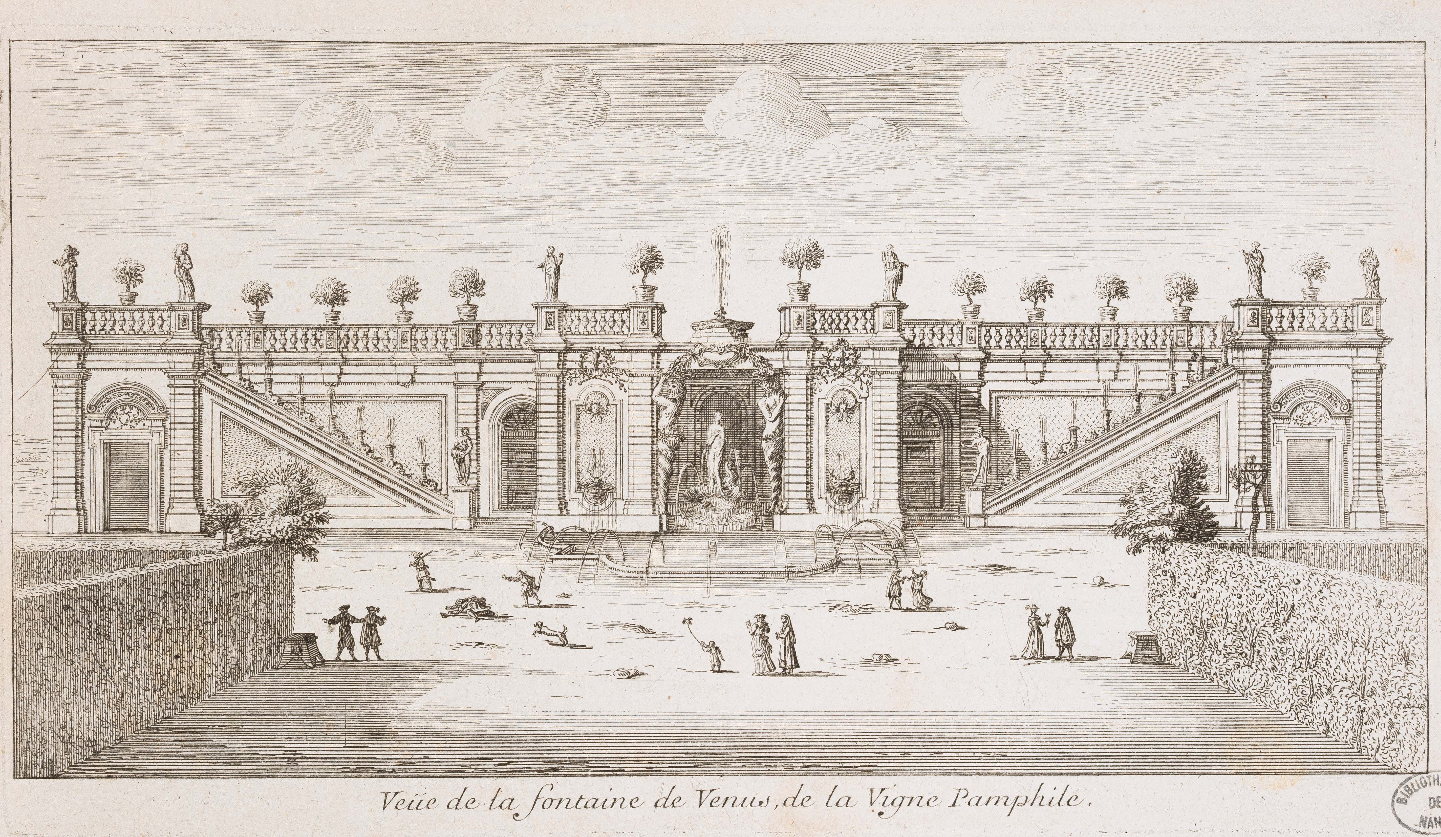 Israël Silvestre : Veüe de la fontaine de Venus, de la Vigne Pamphile.