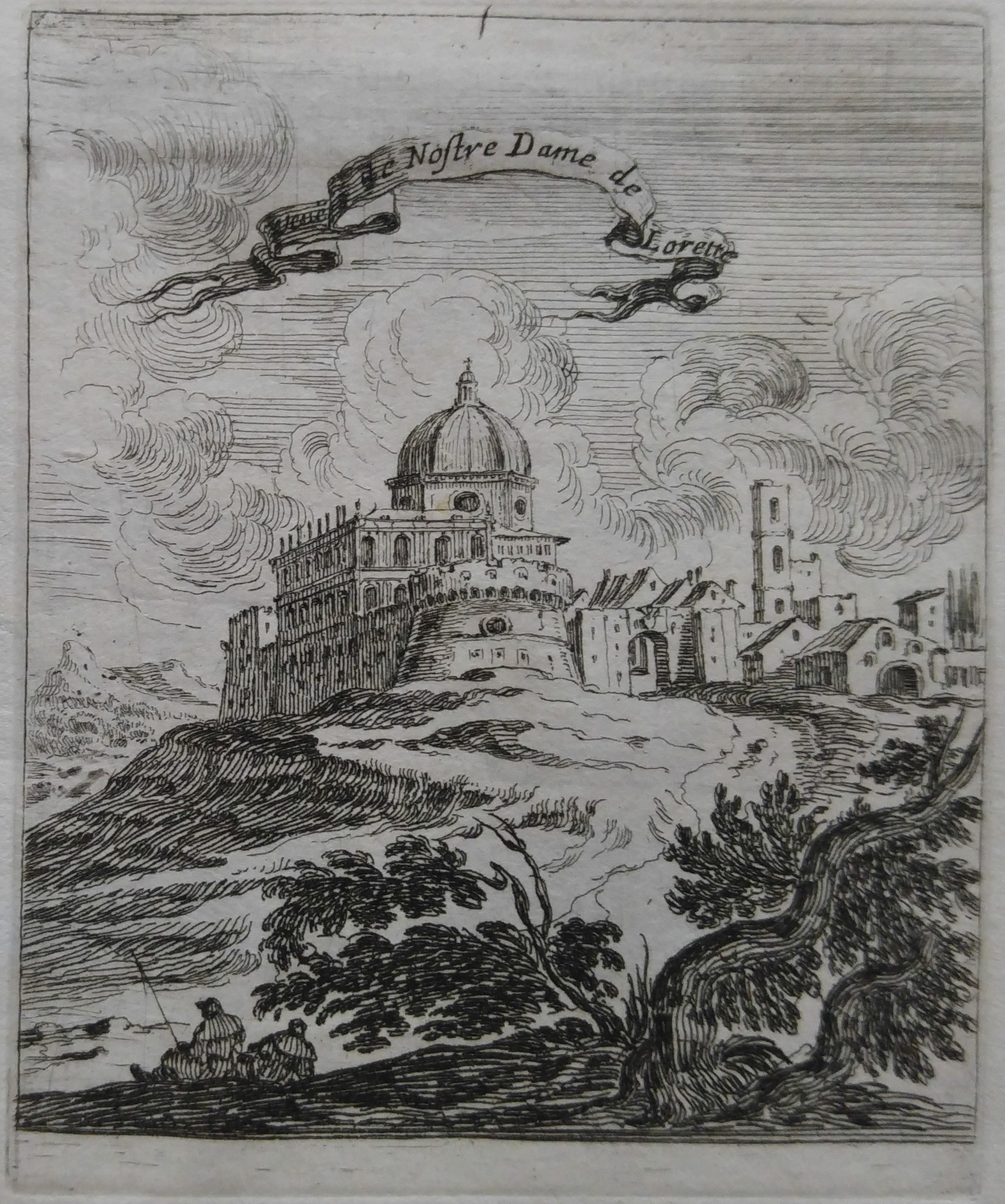 Israël Silvestre : Veuë de Nostre Dame de Lorette (En haut dans une banderole. )
