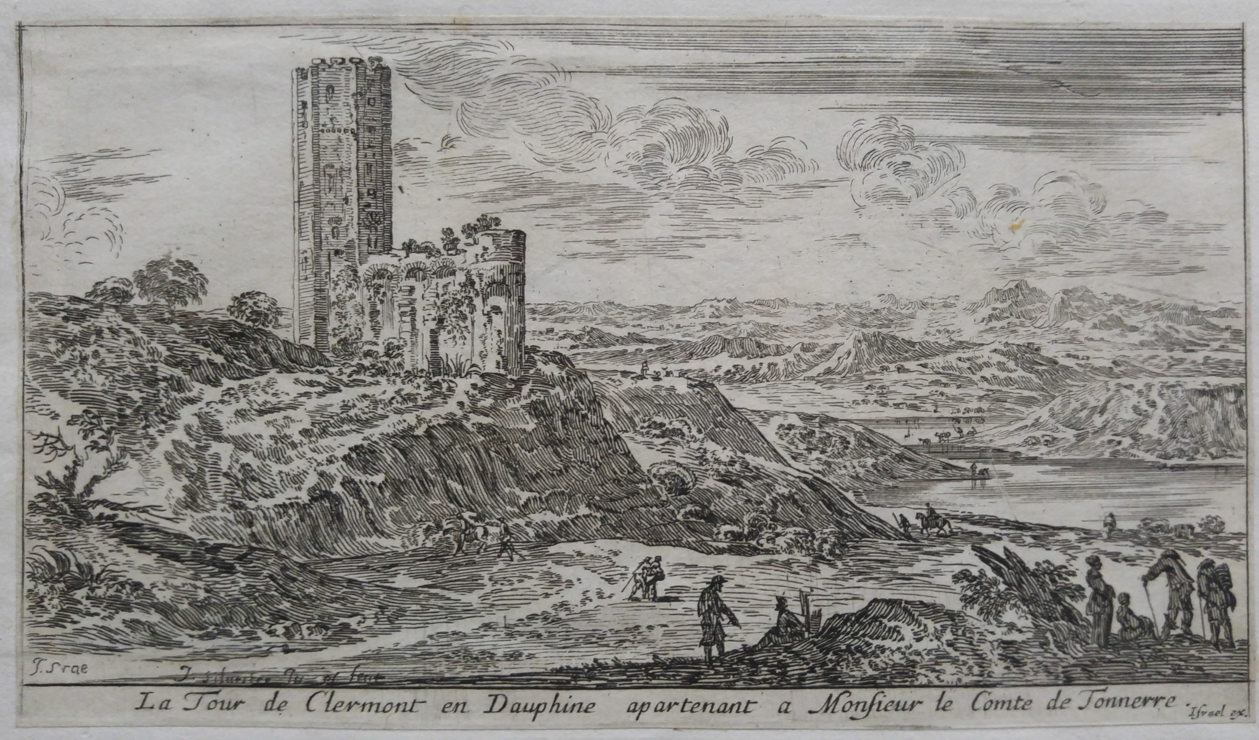 Israël Silvestre : La Tour de Clermont en Dauphine apartenant a Monsieur le Comte de Tonnerre.