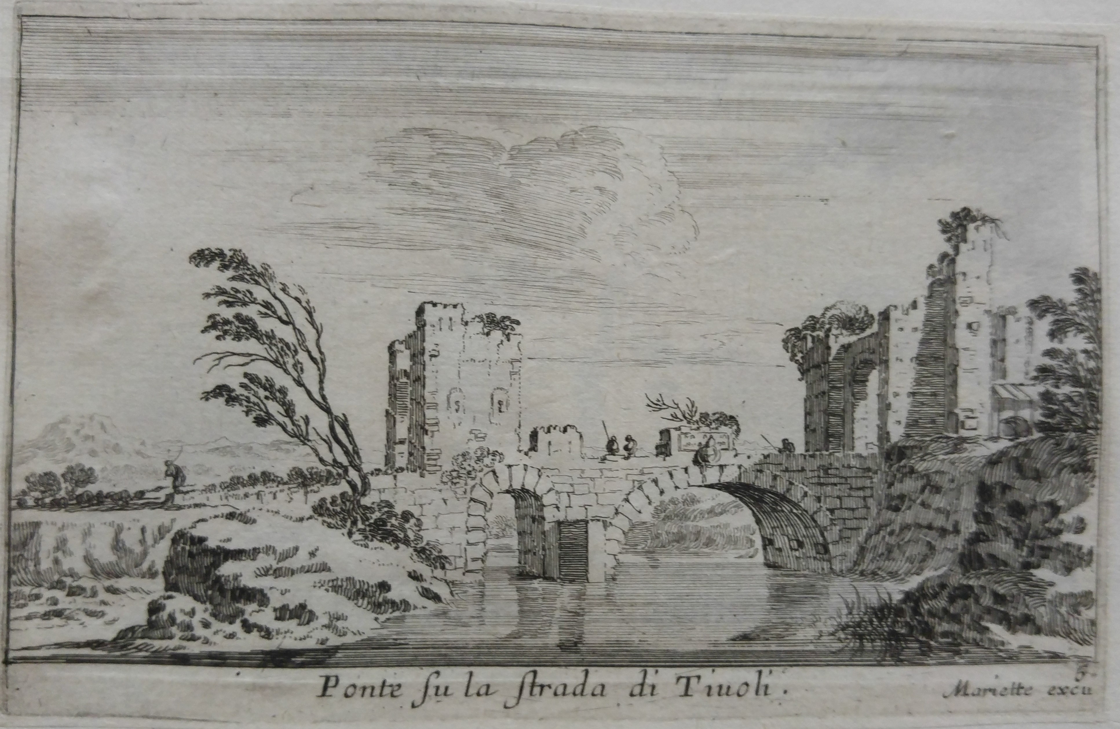 Israël Silvestre : Ponte su la strada di Tivoli.