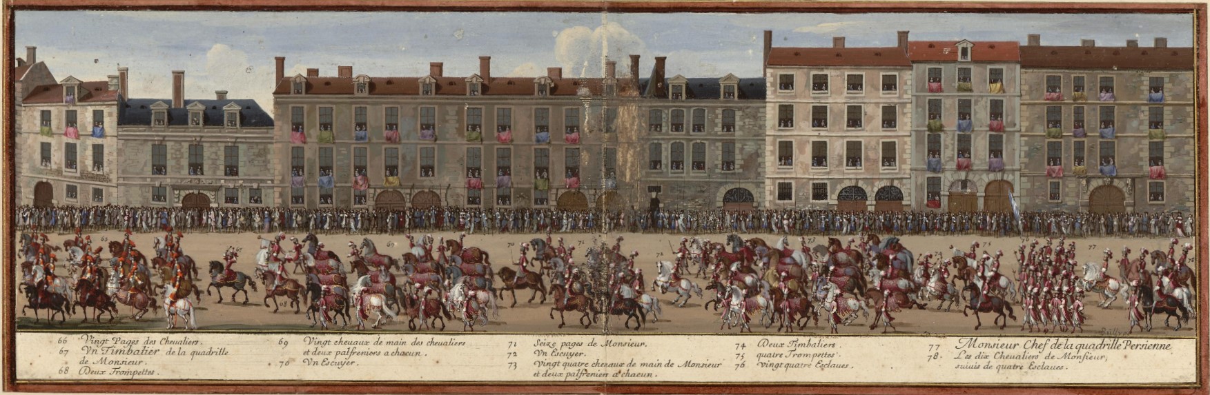 Israël Silvestre : Marche des Mareschaux de Camp - Planche 4 : Quadrille Persane : Monsieur.
