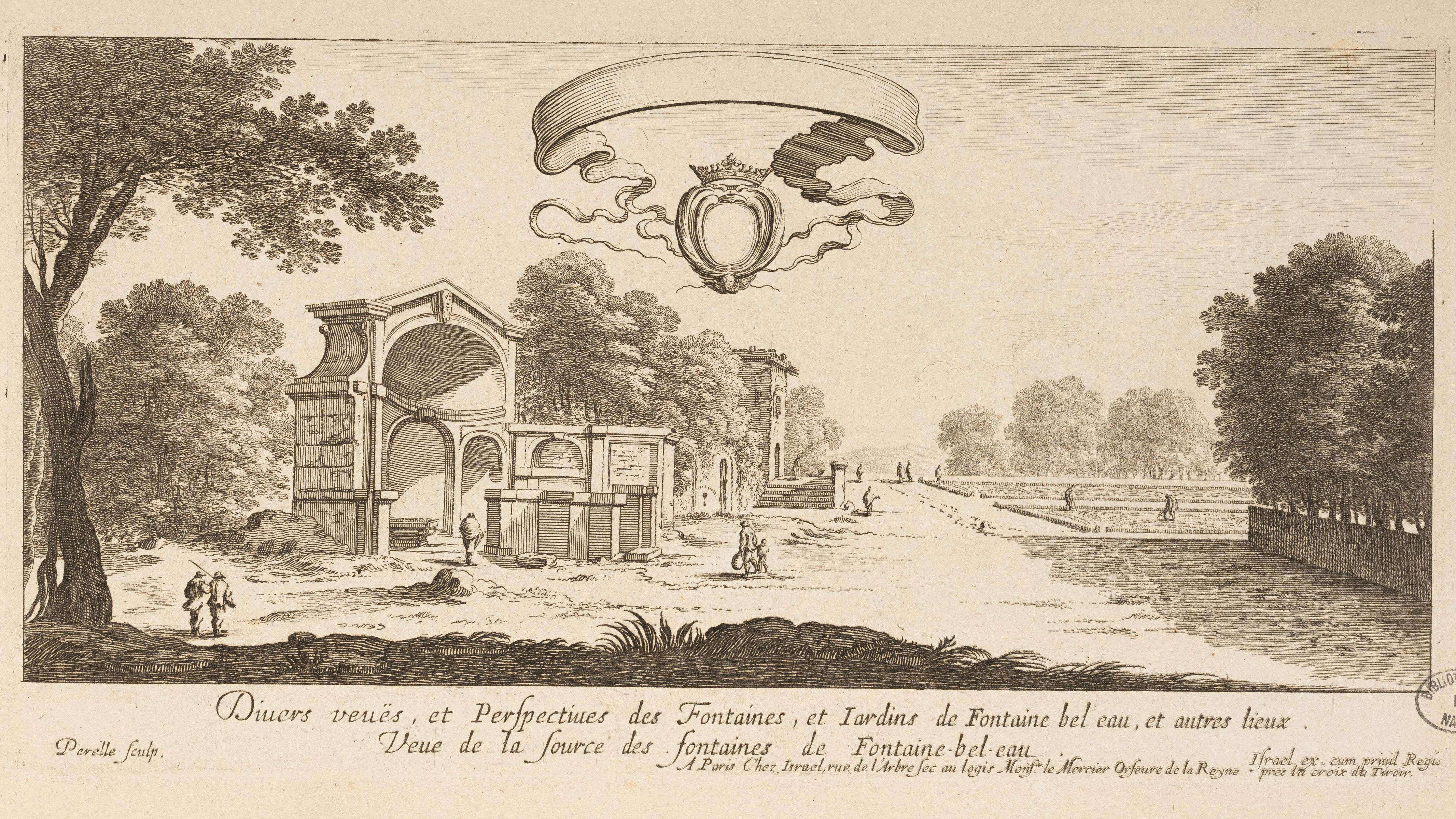Israël Silvestre : Divers veuës, et Perspectives des Fontaines, et Jardins de Fontaine bel eau, et autres lieux.