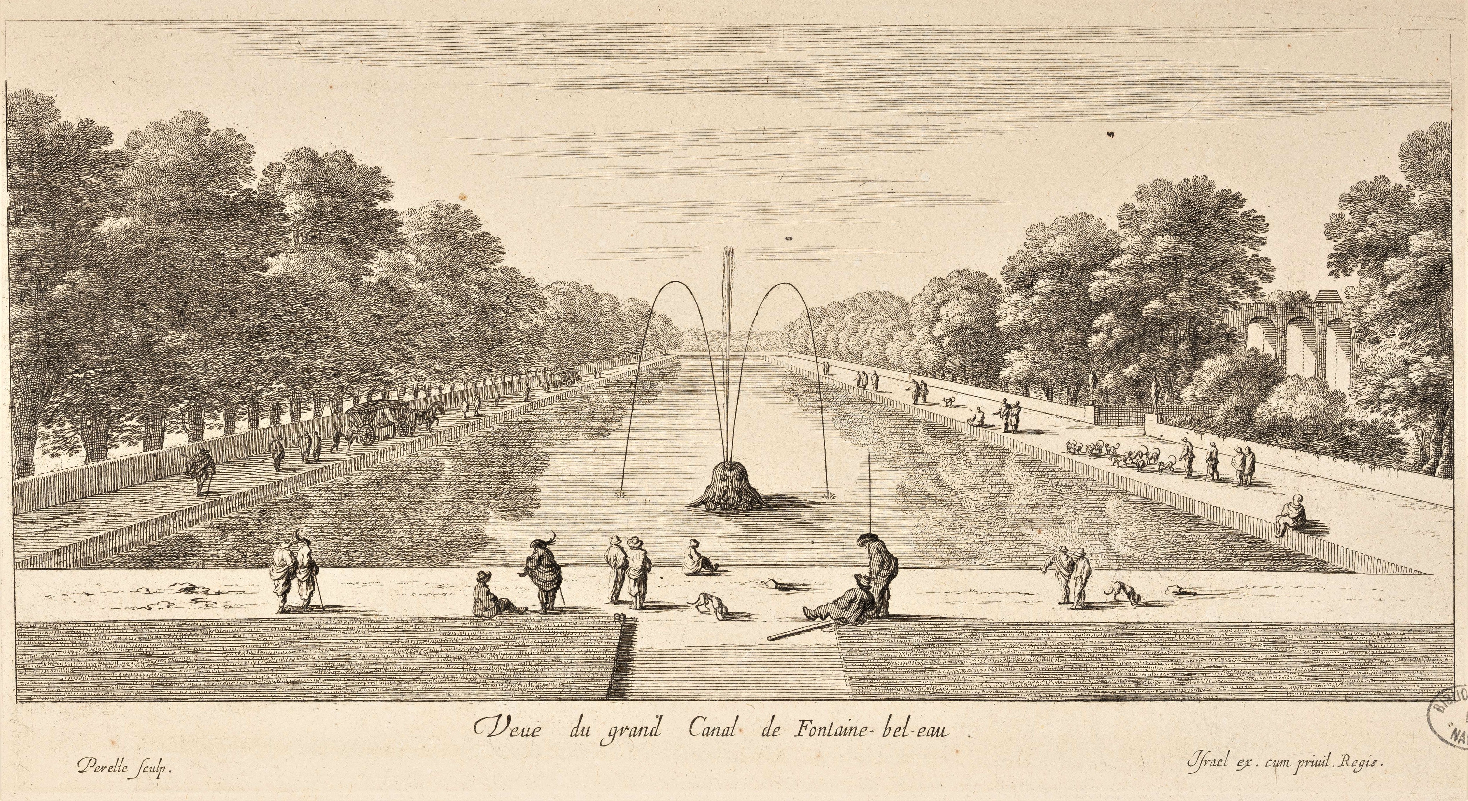 Israël Silvestre : Veue du grand Canal de Fontaine-bel-eau.