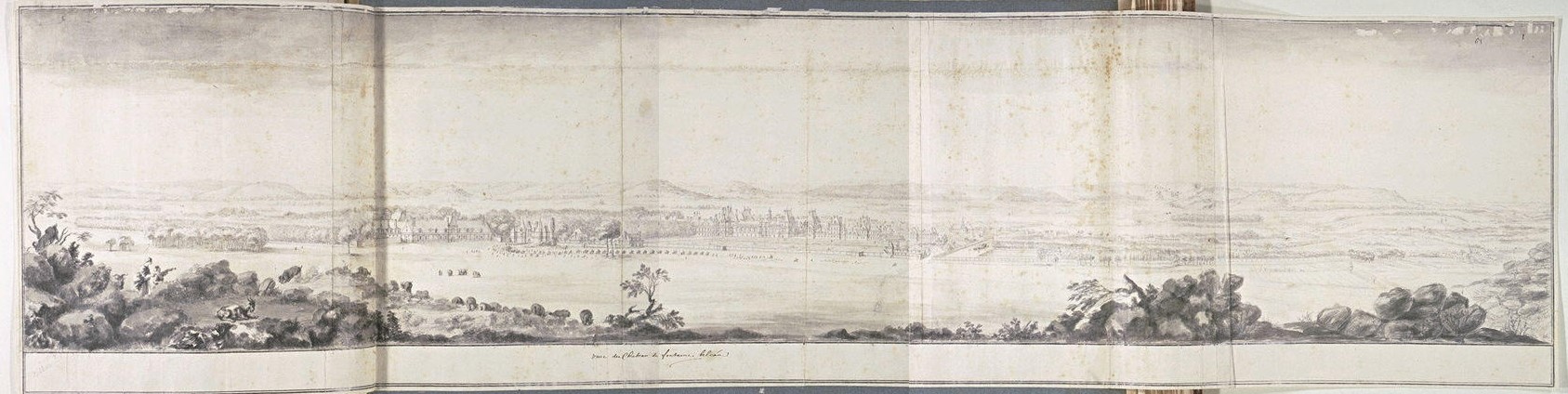 Israël Silvestre : Veüe du Chasteau de Fontaine-bleau, du costé du Jardin