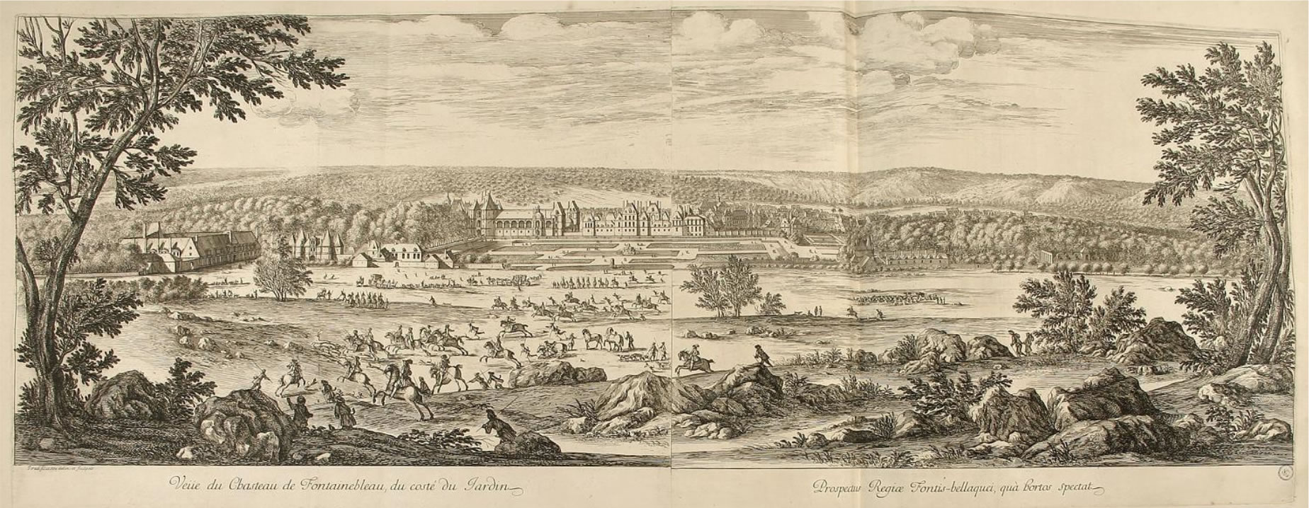 Israël Silvestre : Veüe du Chasteau de Fontaine-bleau, du costé du Jardin.