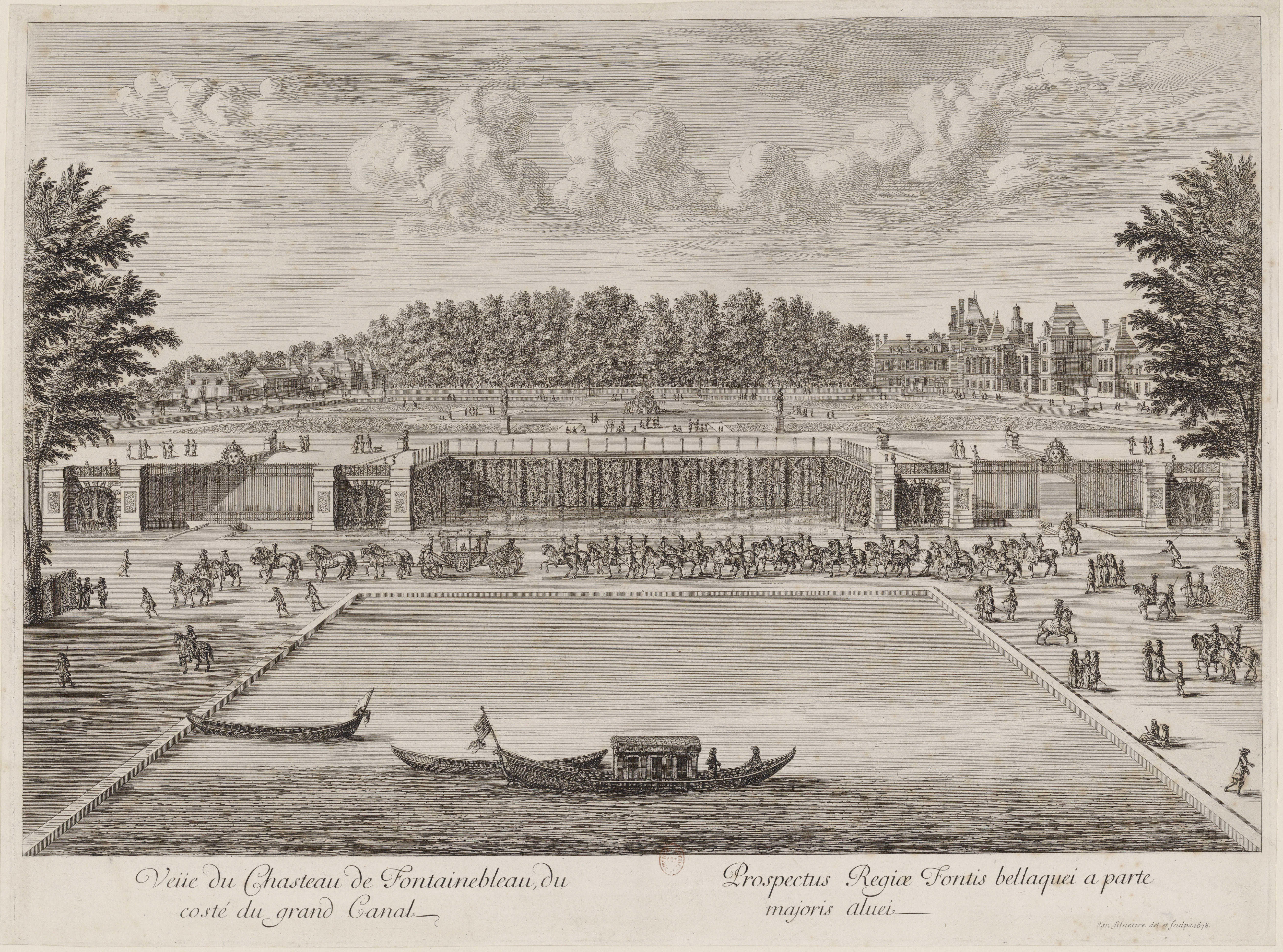 Israël Silvestre : Veue du Chasteau de Fontainebleau, du costé du grand canal,