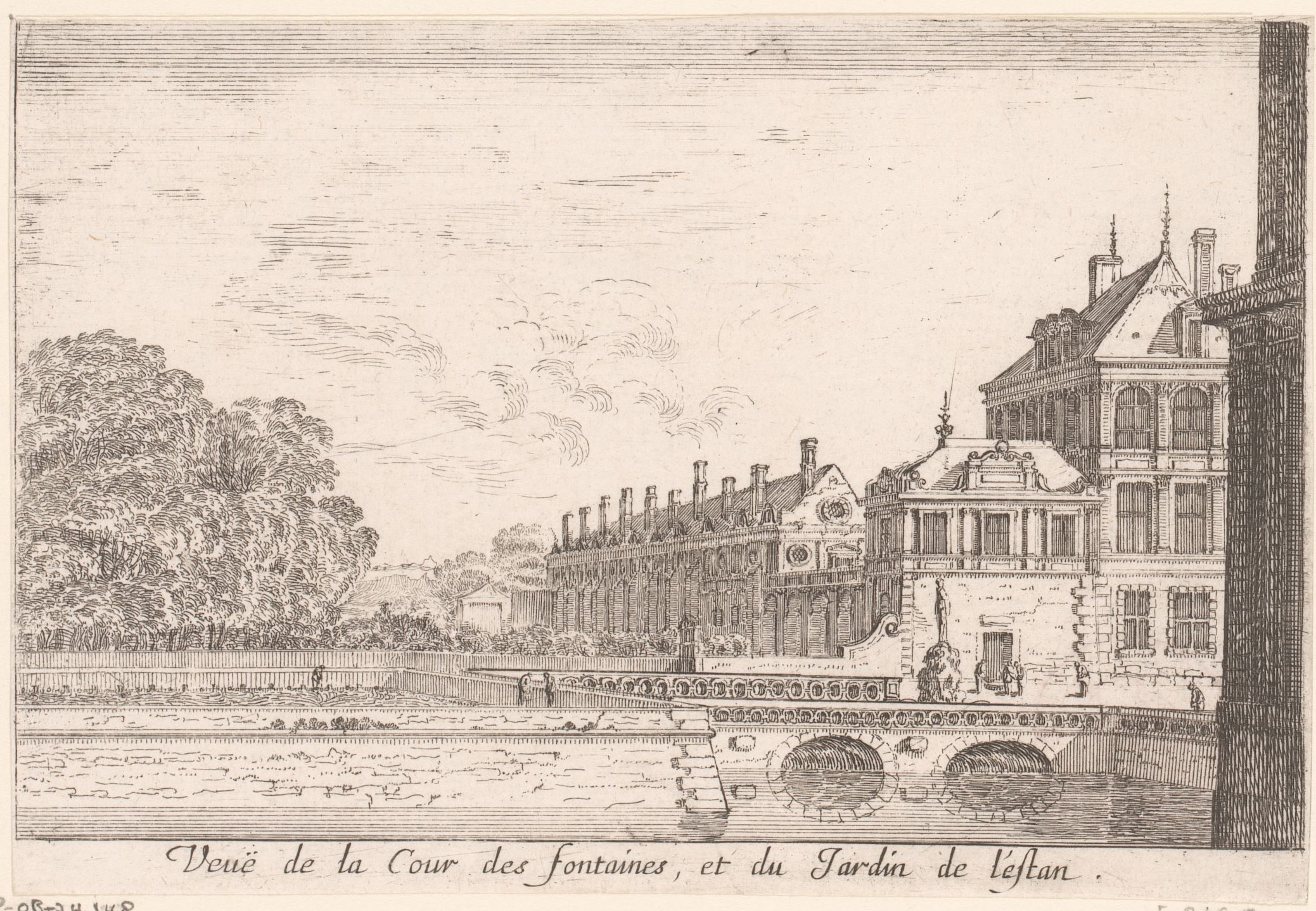 Israël Silvestre : Veuë de la Cour des fontaines, et du Jardin de l