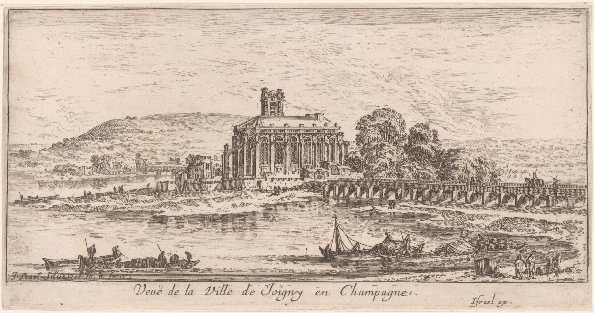 Israël Silvestre : Veuë de la Ville de Joigny en Champagne.