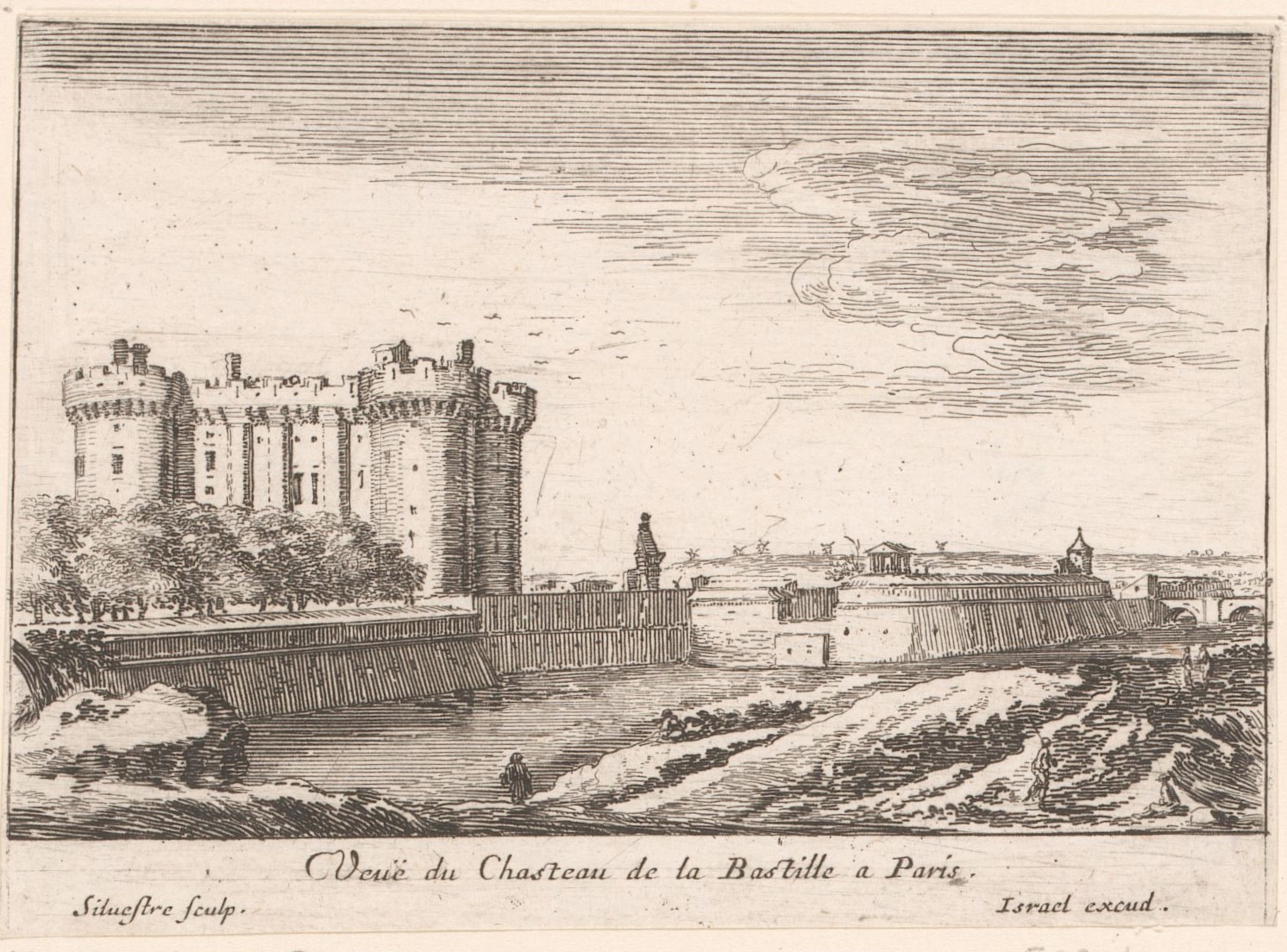 Israël Silvestre : Veuë du Chasteau de la Bastille a Paris.