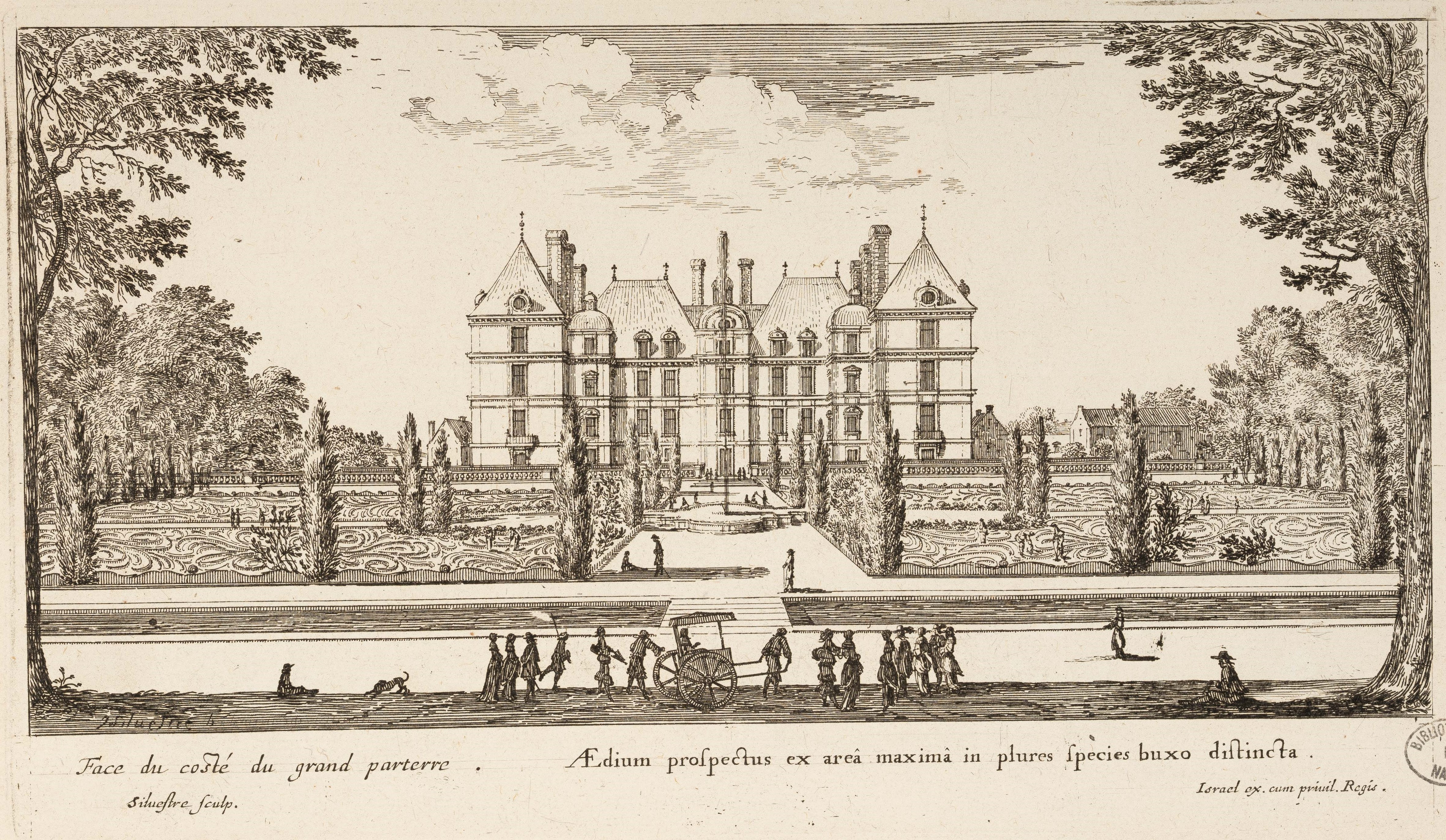 Israël Silvestre : Face du costé du grand parterre.