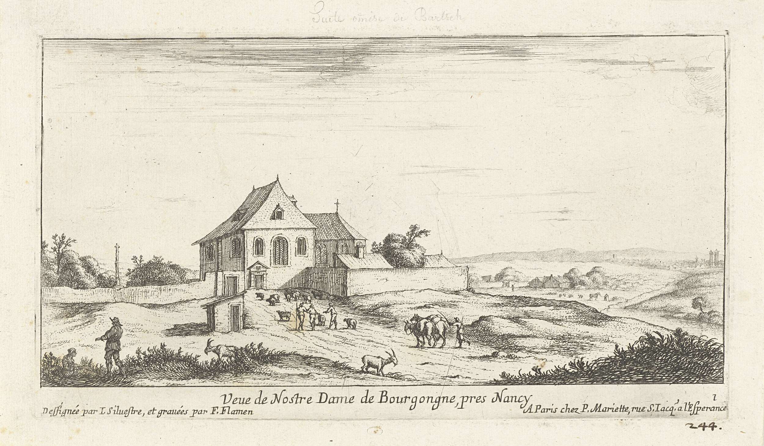 Israël Silvestre : Veue de Nostre Dame de Bourgongne, près Nancy.