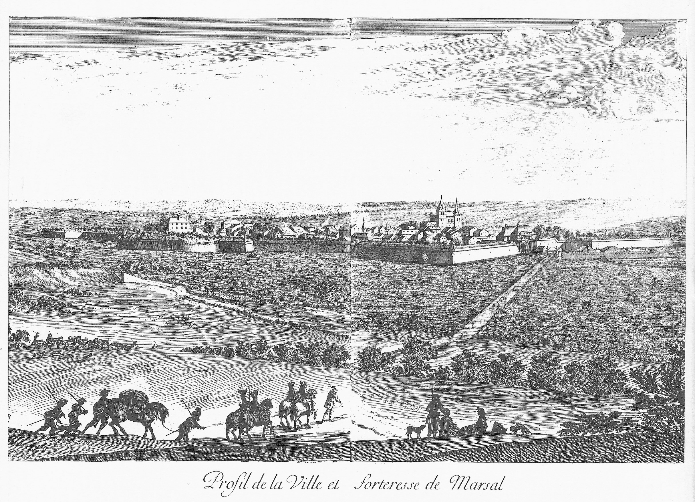 Israël Silvestre : Profil de la Ville et forteresse de Marsal.