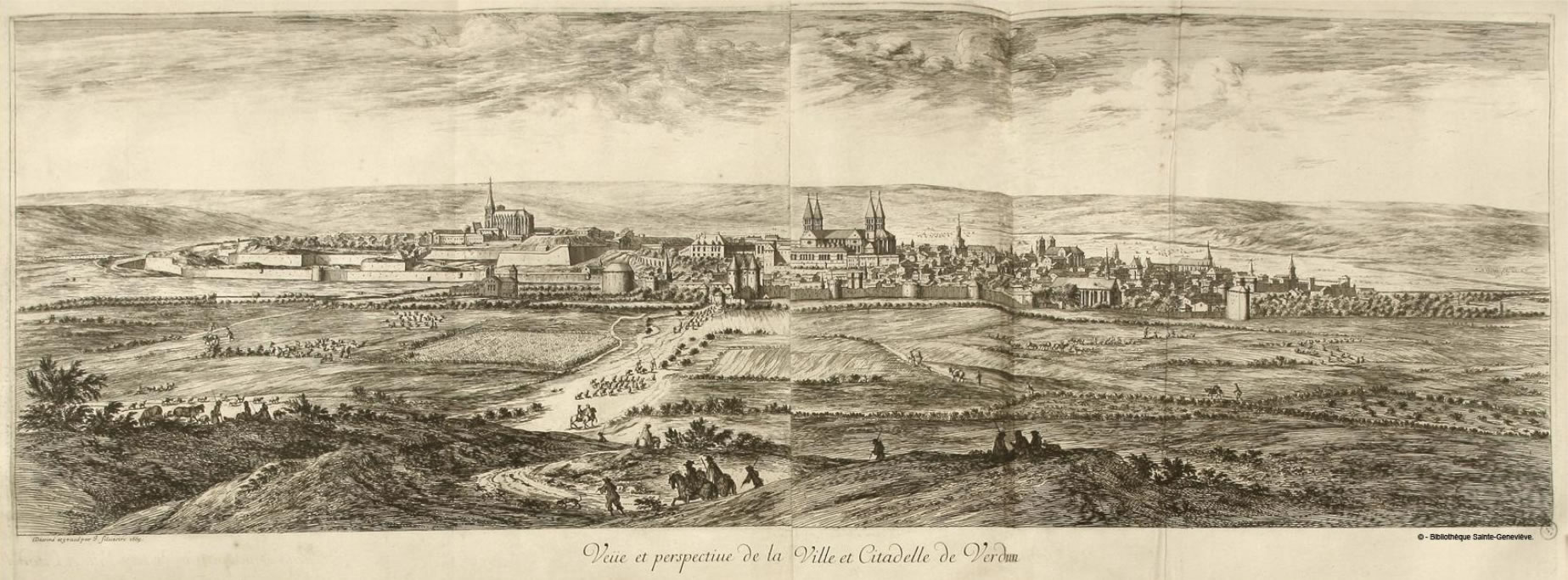 Israël Silvestre : Veüe et perspective de la Ville et Citadelle de Verdun