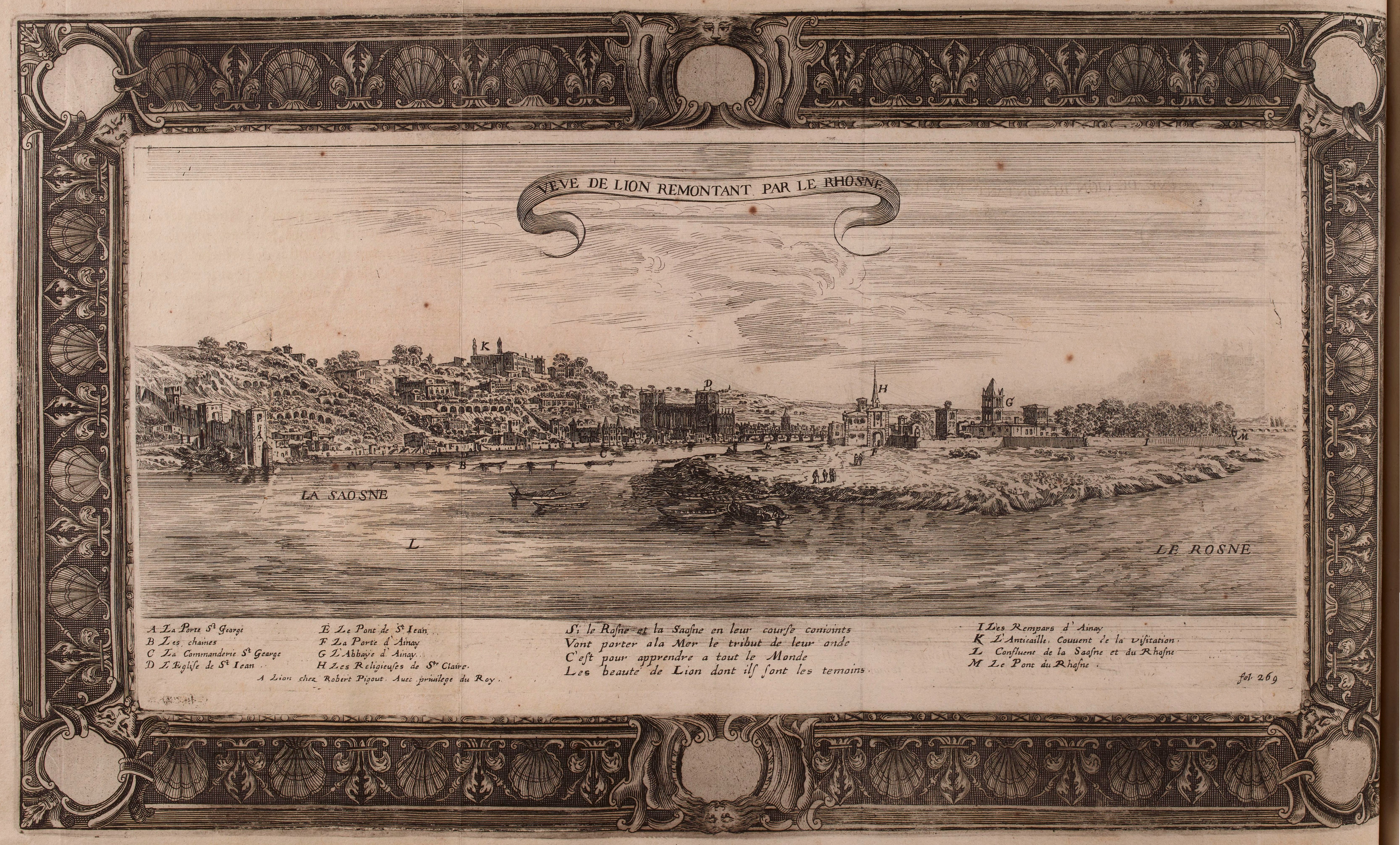 Israël Silvestre : Veüe De Lion remontant par le Rhosne.