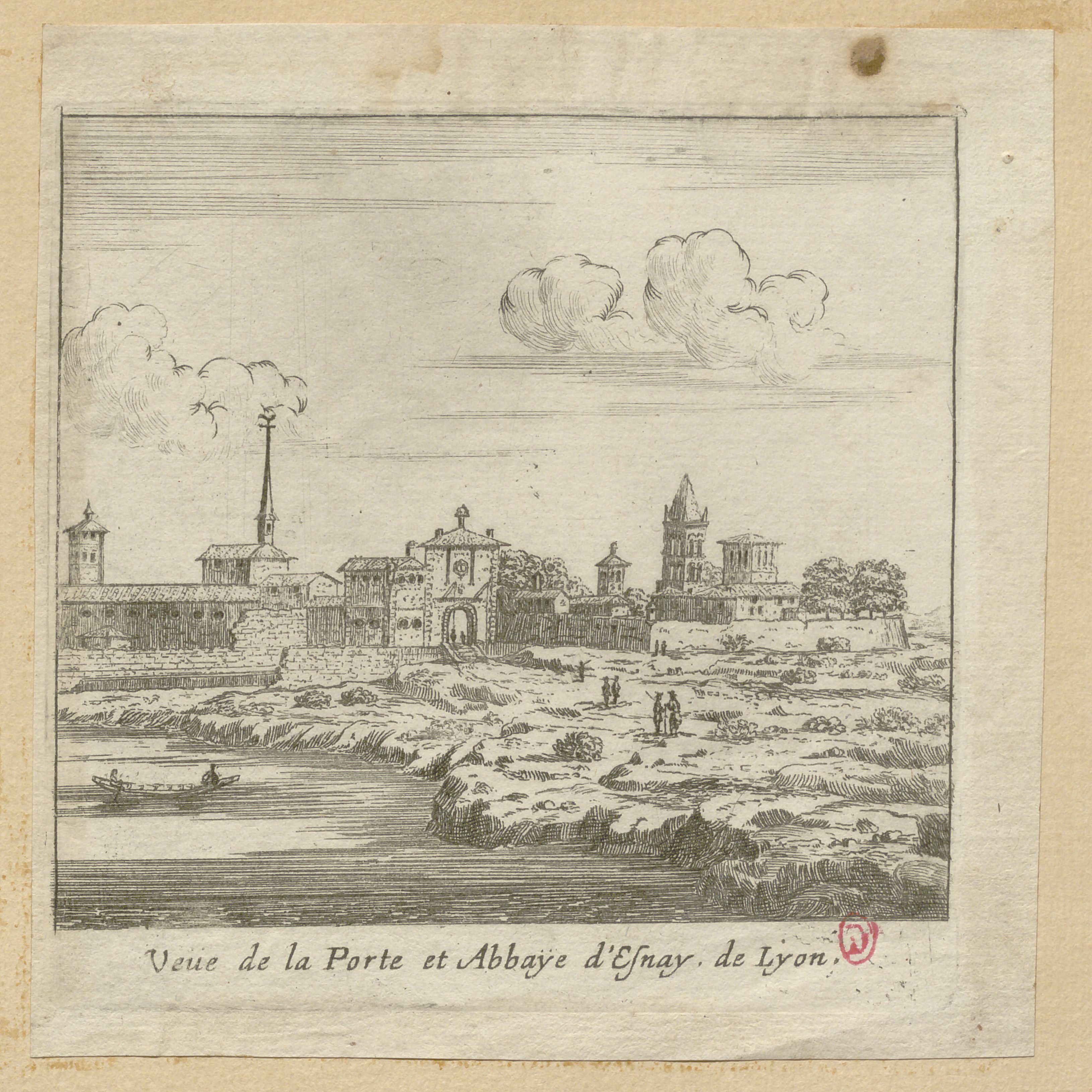 Israël Silvestre : Veüe de la Porte et Abbaye d