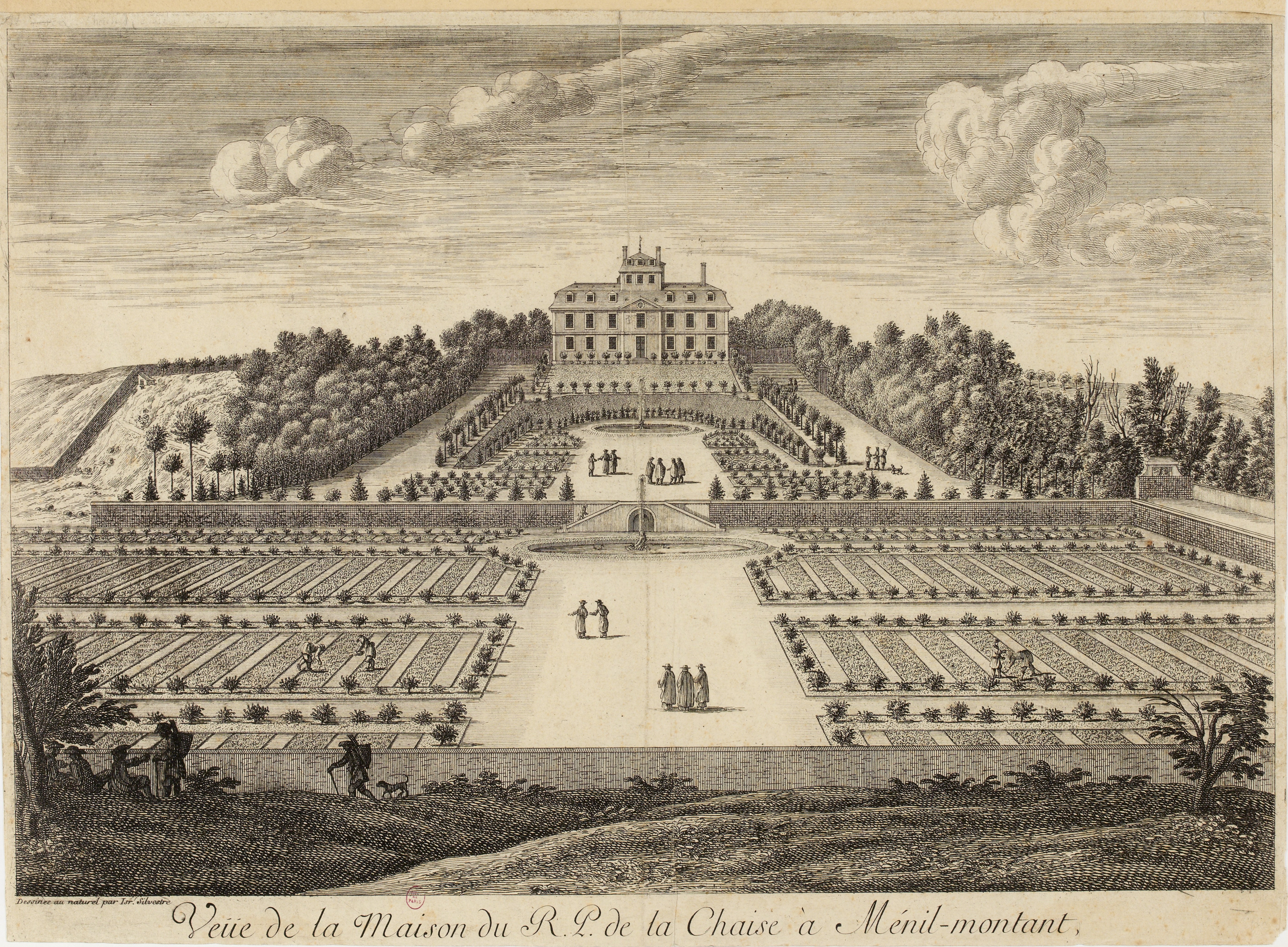 Israël Silvestre : Veüe de la Maison de Mont-Louis, située à Ménil-montant, aux environs de Paris.
