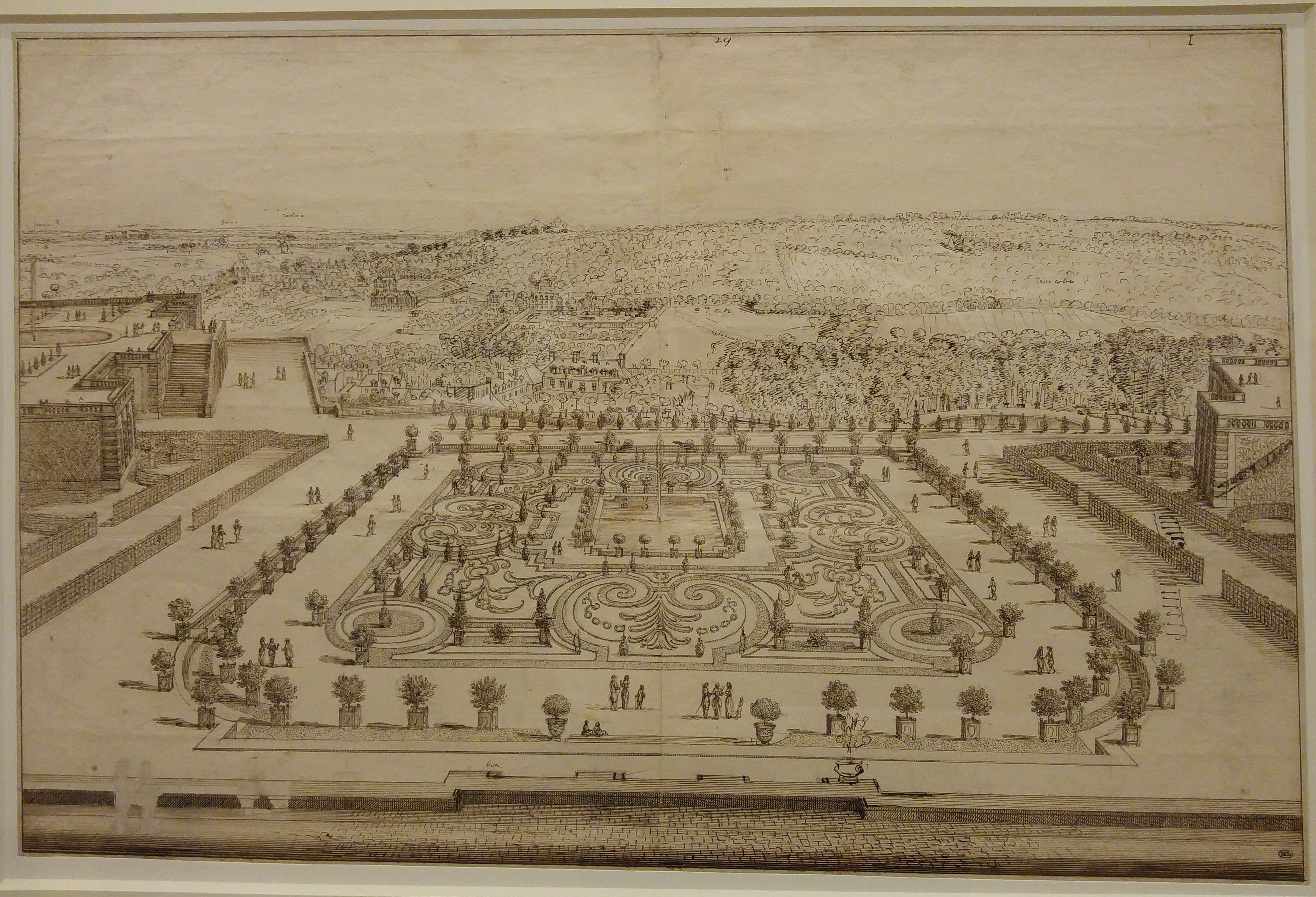 Israël Silvestre : Veüe du parterre de la Grotte du Château de Meudon