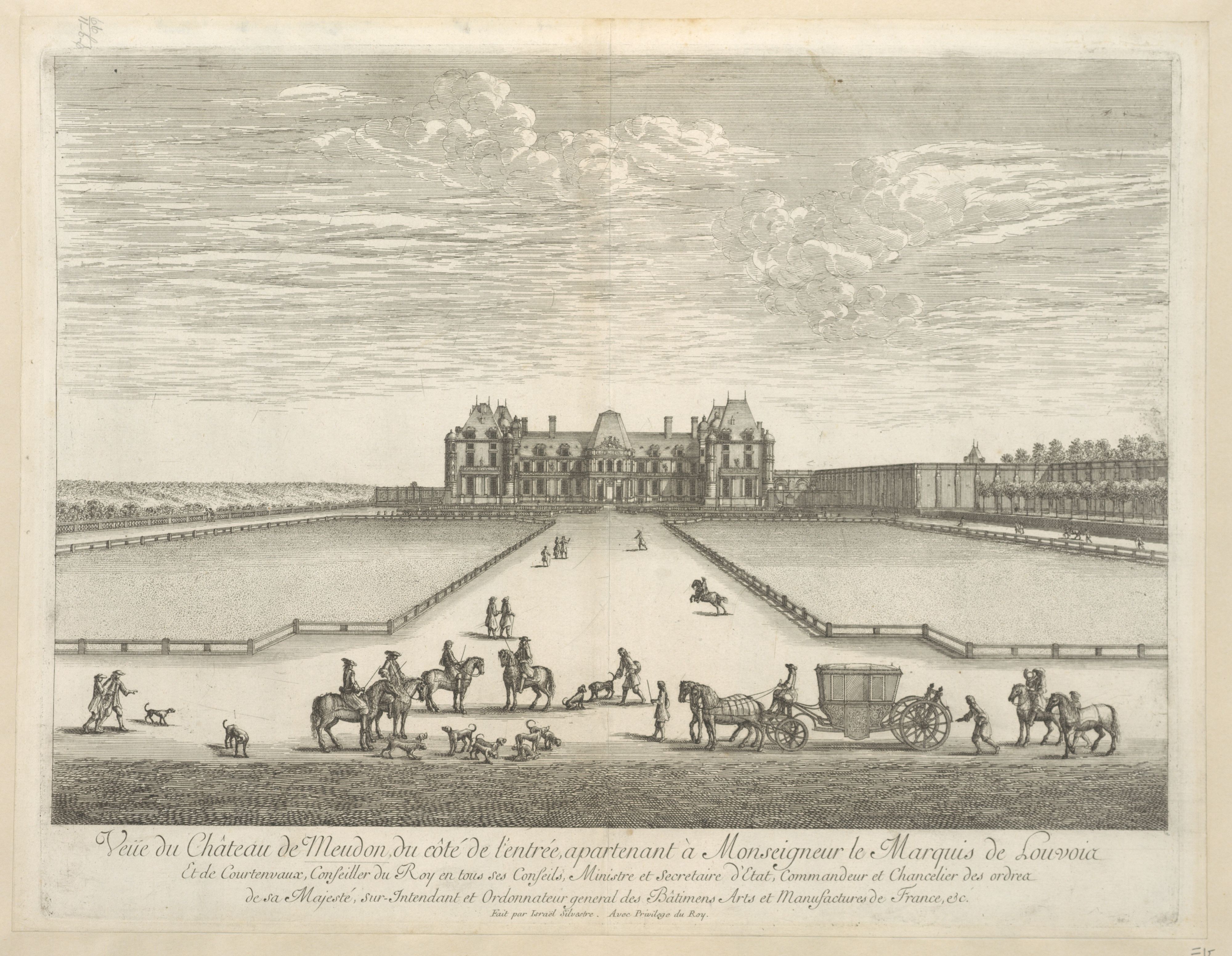 Israël Silvestre : Veüe du Château de Meudon du côté de l